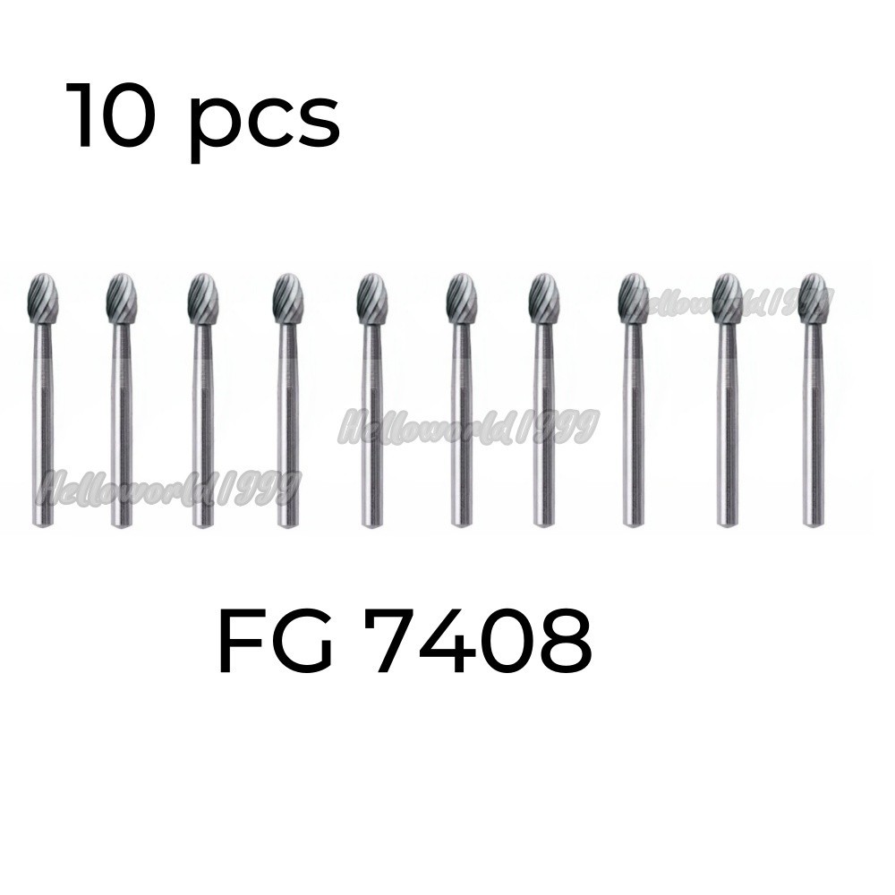 Dental Carbide Burs Trimming Finishing Polishing Egg Football FG 7408 High Speed
