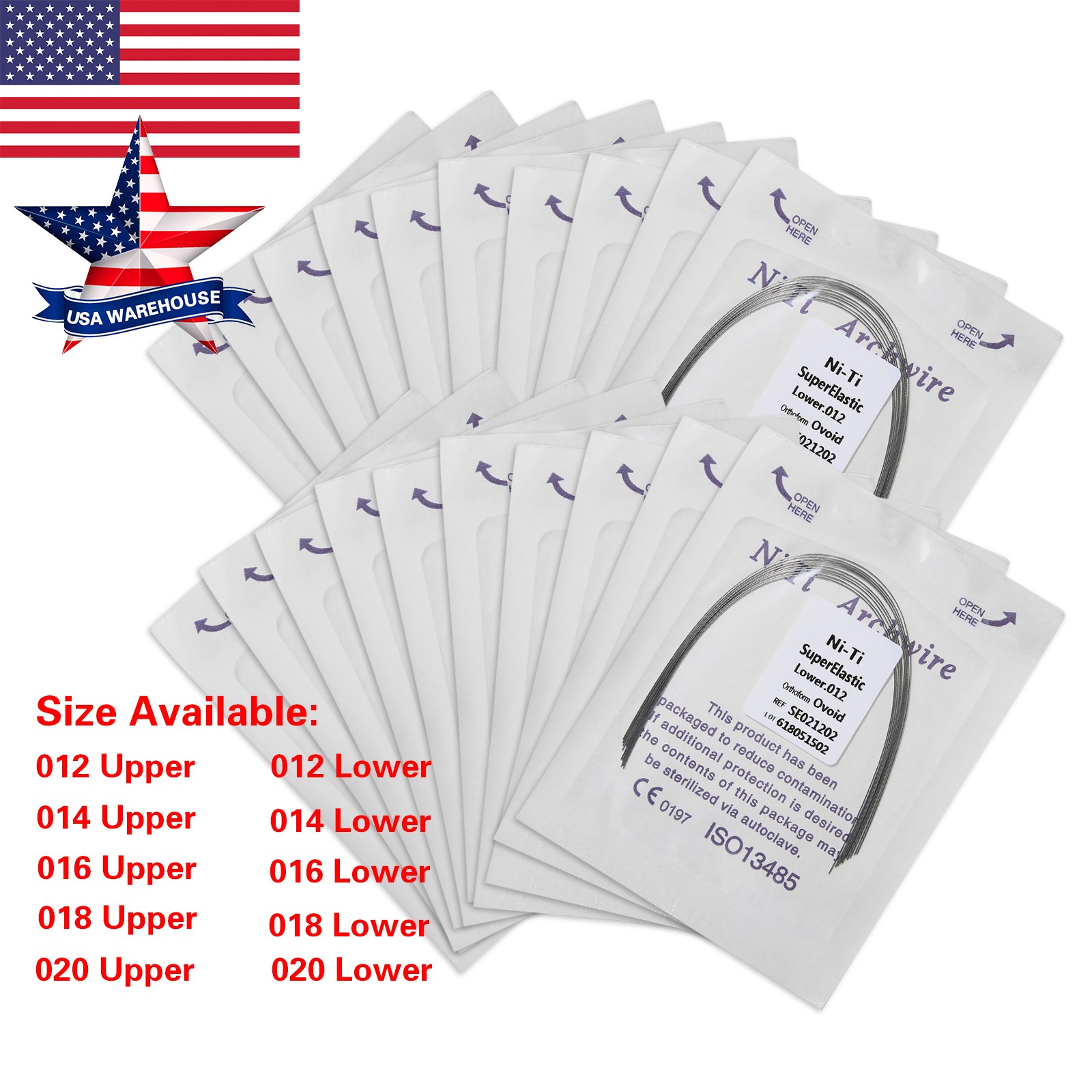 10pack Dental Ortho Arch Wire Round Niti Super Elastic oval/ovoid Upper/Lower