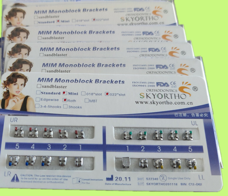10 Packs Orthodontics Brackets Braces Mini Roth 022 No Hook Mesh Base MIM