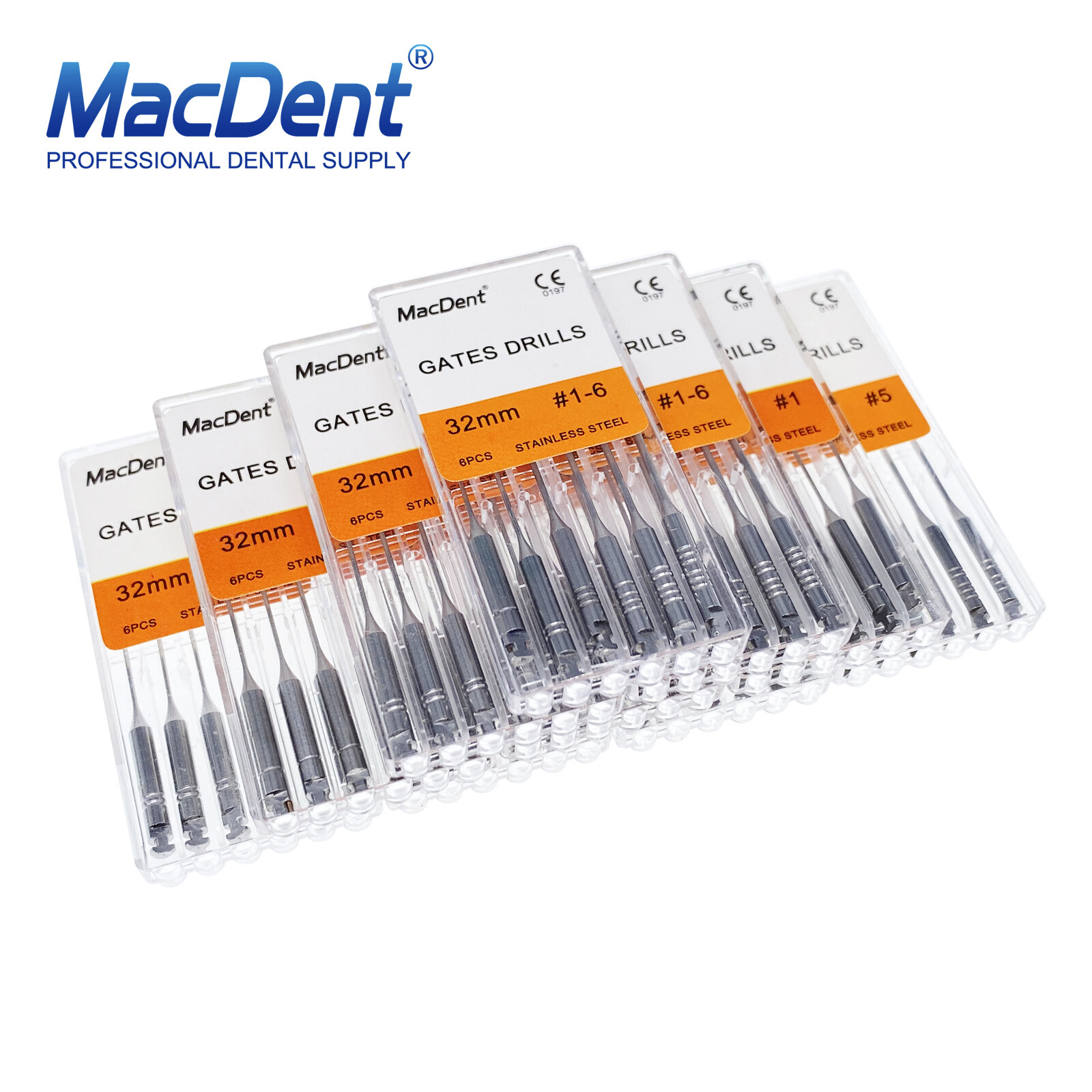 MacDent Dental Endodontic Peeso Reamers/Gates Drill Stainless Steel Engine Use