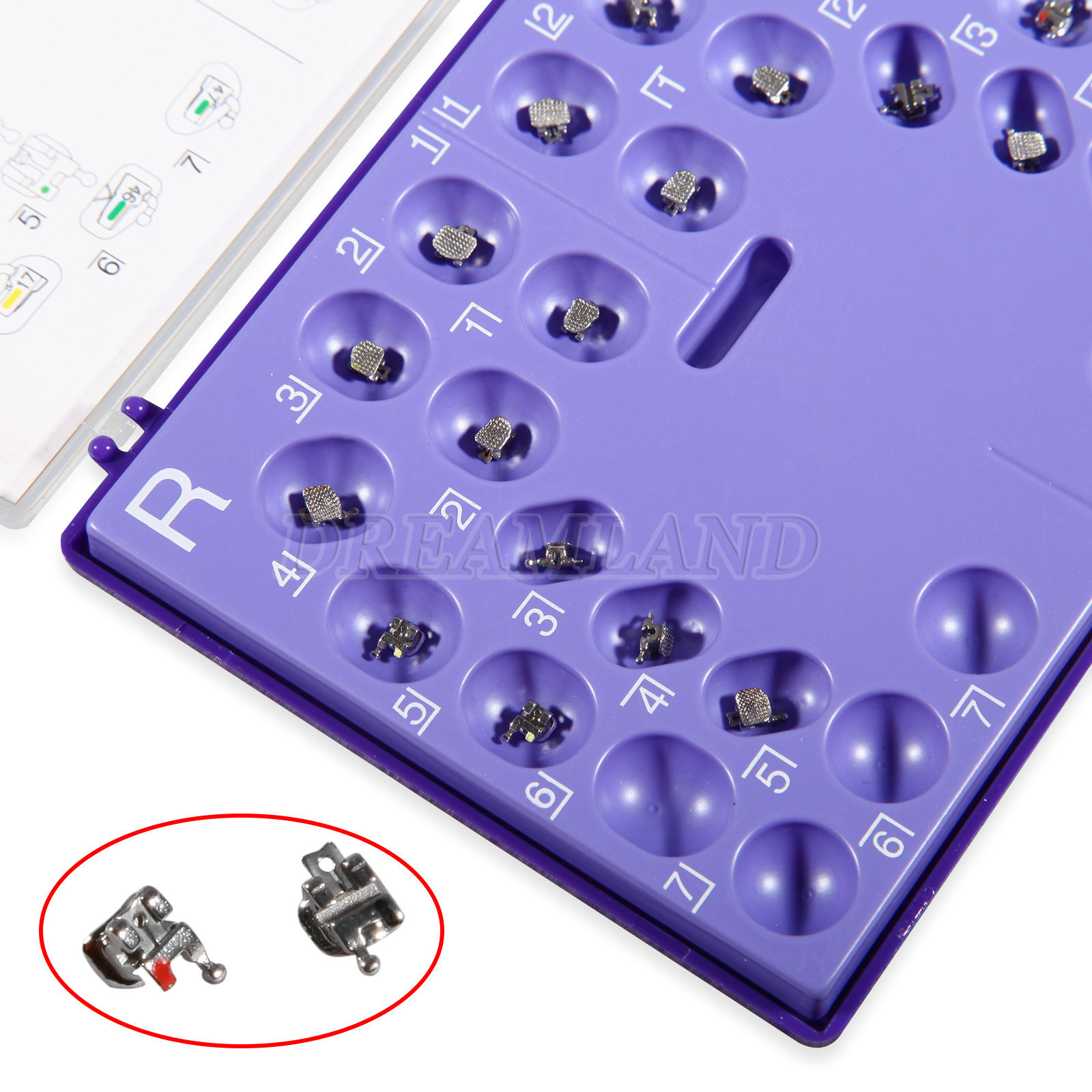 20pcs/kit Dental Orthodontic Self-ligating Brackets Mini MBT 022 345 w/ Hooks CE