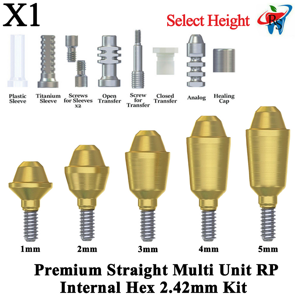 1pcs Kit Prosthetic Premium Straight Multi Unit RP Int Hex 2.42mm