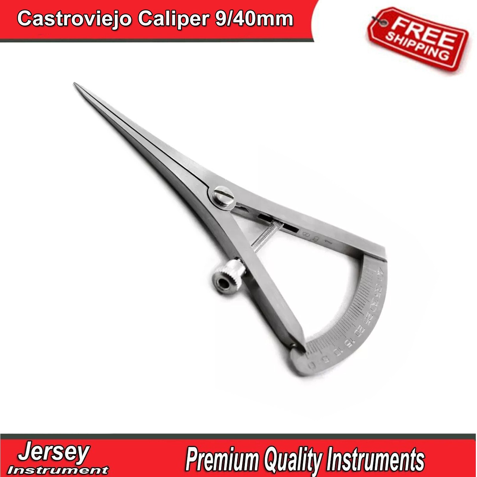 Orthopedic Castroviejo Caliper 9/40mm Tooth Measuring Surgical Implant Gauge CE