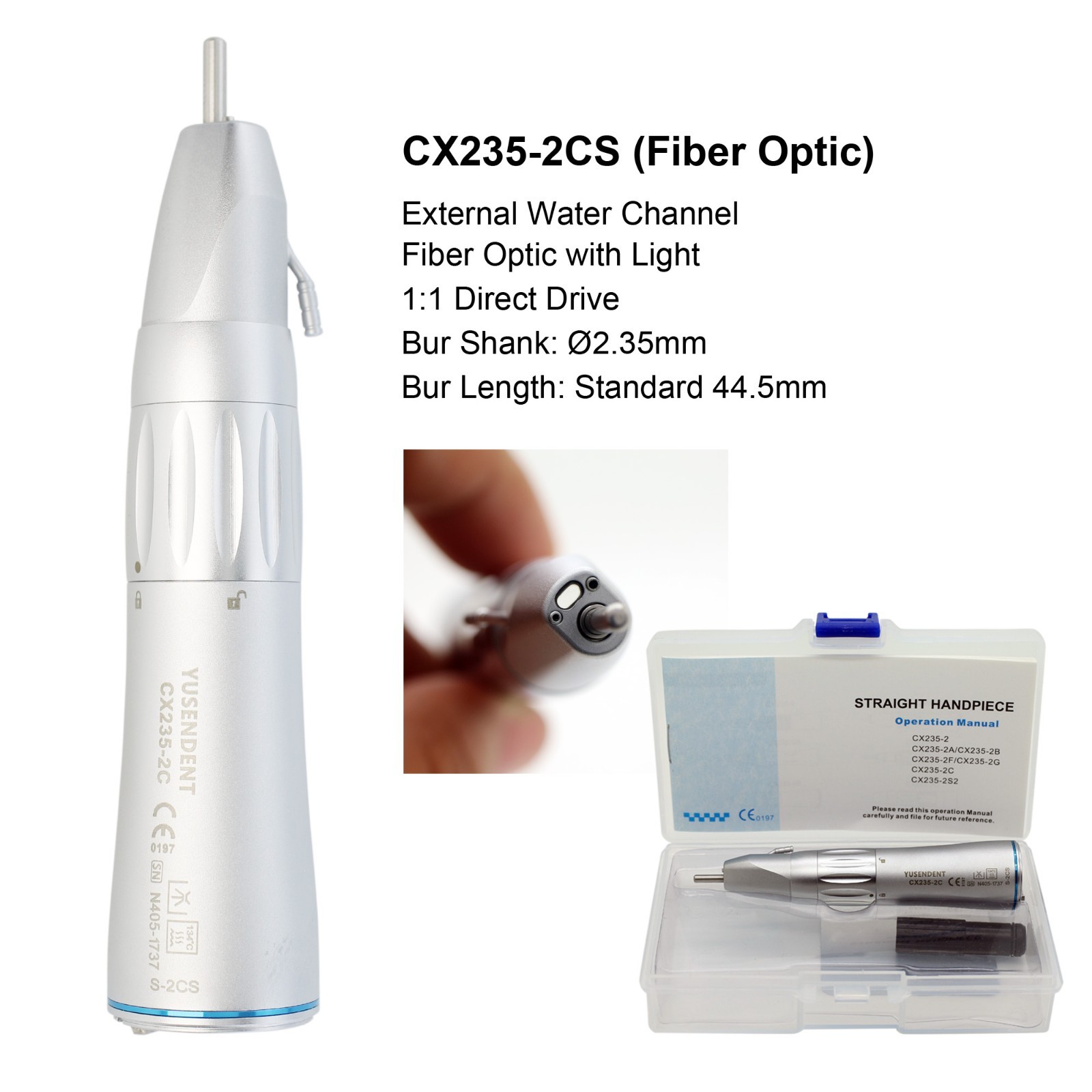 COXO Low Speed Handpiece Surgical Straight Contra Angle Air Motor 4 Hole LED NSK