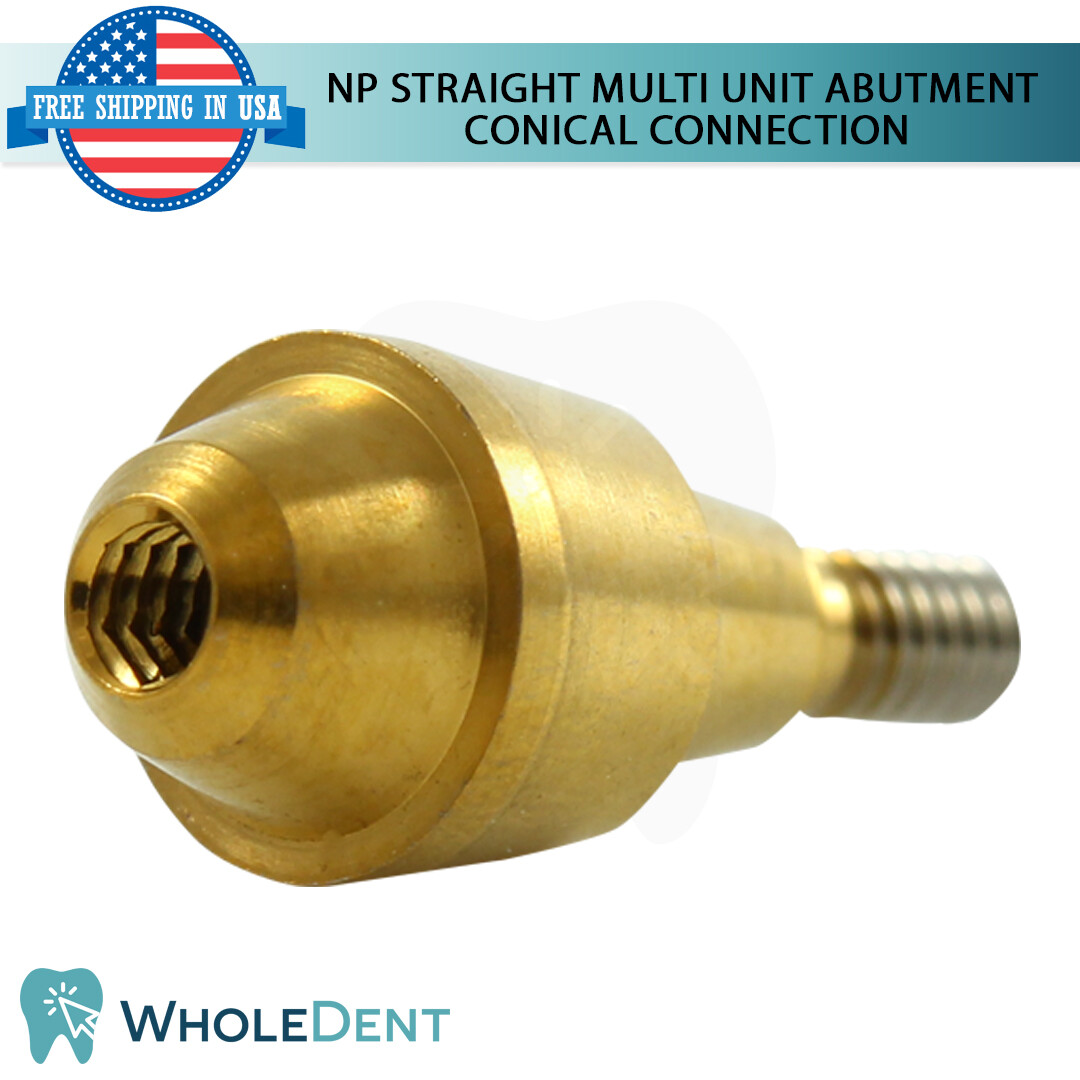1X NP Conical Connection Straight Abutment Multi Unit 1.6mm Titanium Dental