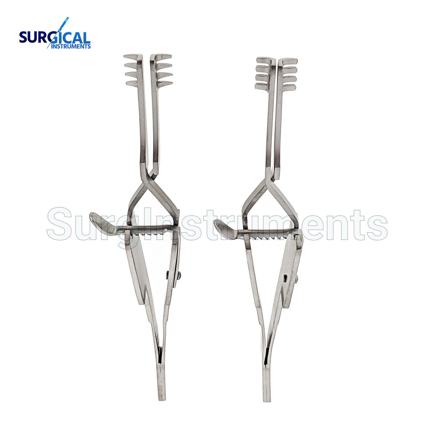 2 Pcs Automatic (Cross Action) Skin Retractor 4″ Blunt & Sharp German Grade