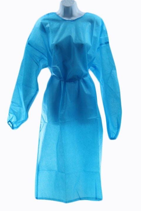 5 Pcs Disposable Medical Gown Sky Blue