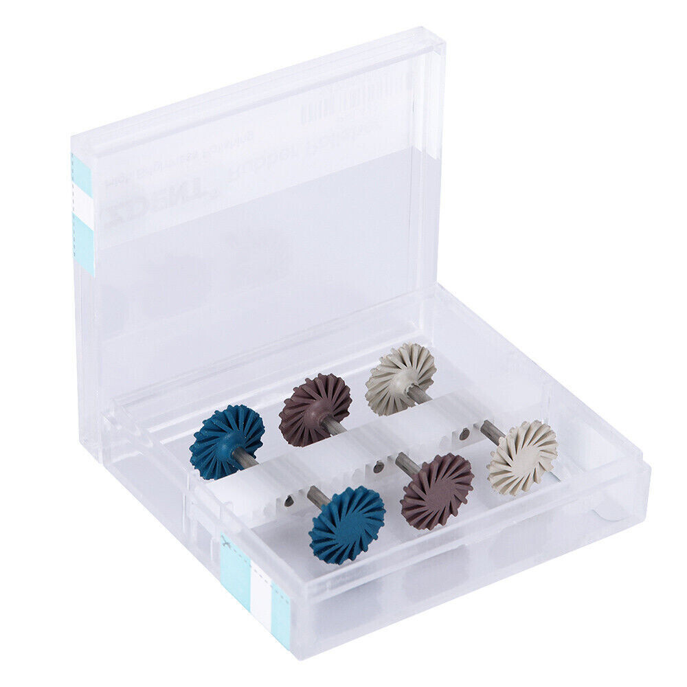 6 Pcs/Set Dental Rubber Composite Polishing Diamond System RA Disc 14mm Wheel