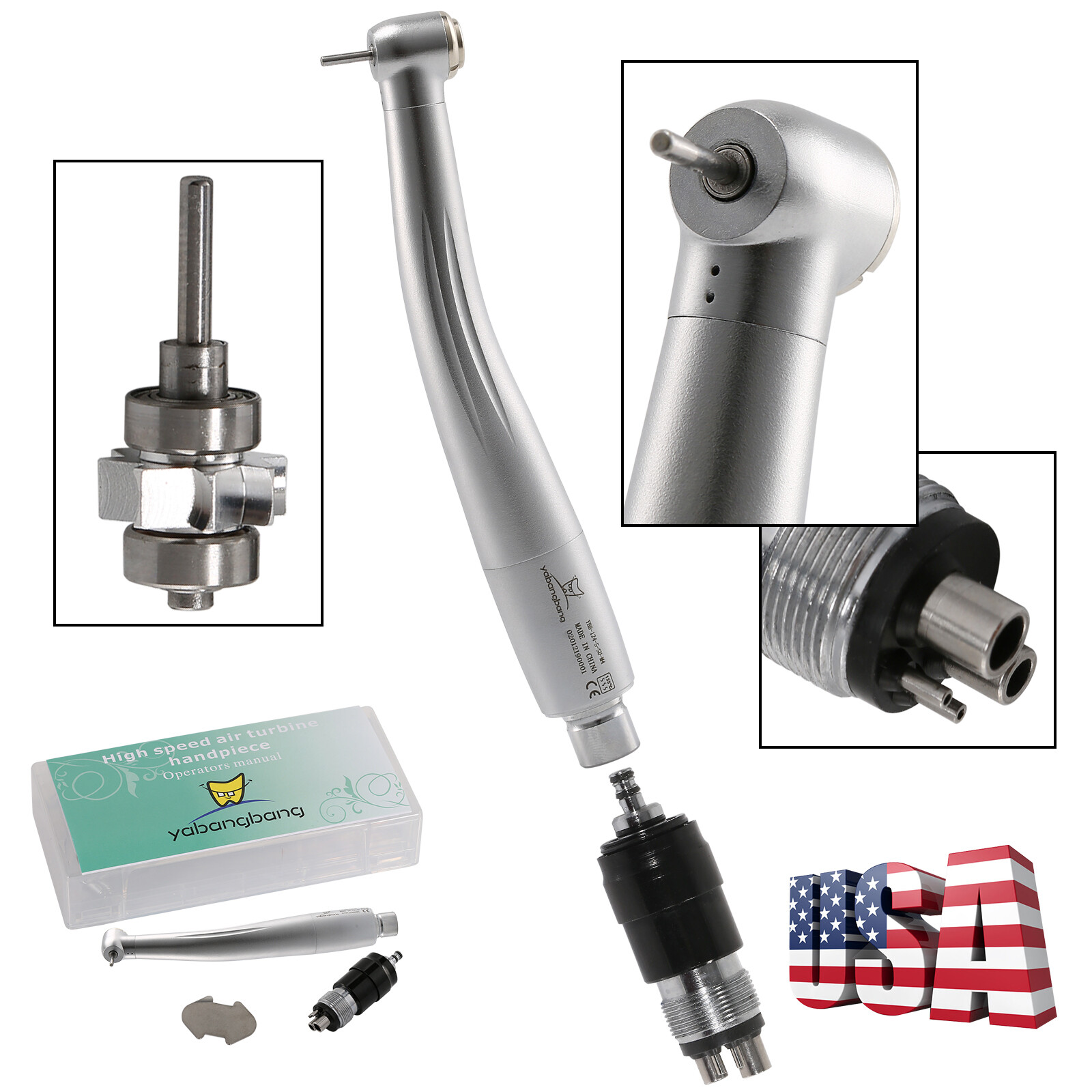 1-10Pcs Dental High Speed Handpiece 4 Hole Quick Coupler Standard Head YBNK4