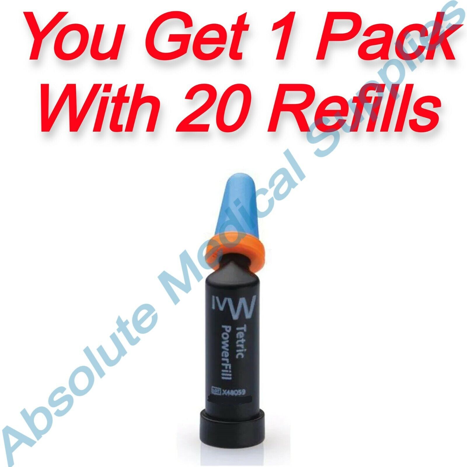 *20-Pieces* Ivoclar Tetric PowerFill Cavifil Shade IVW 0.2g Refill 668077WW