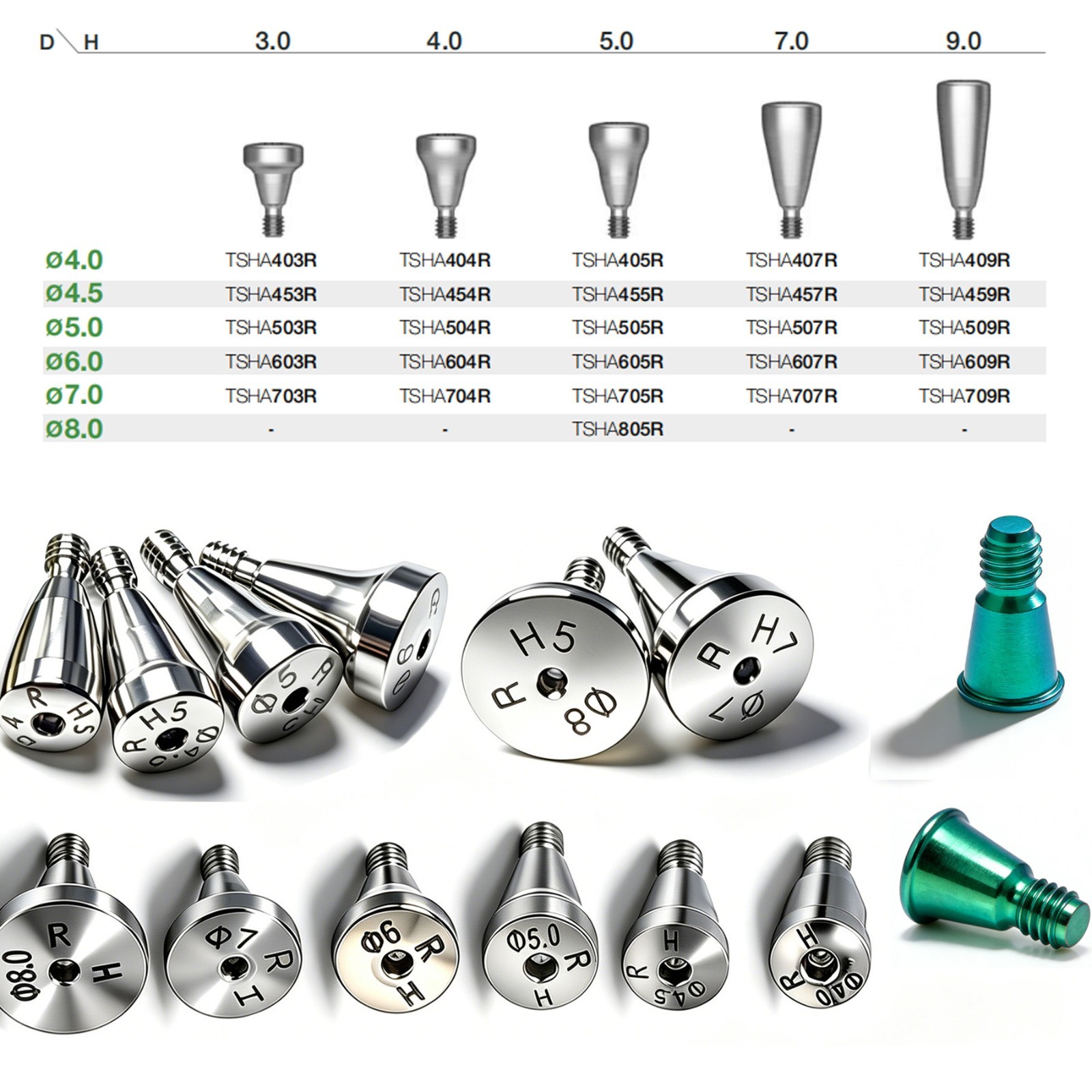 Dental Healing Abutment Regular Platform Fit Hiossen 4/4.5/5/6/7/8mm Implant Cap