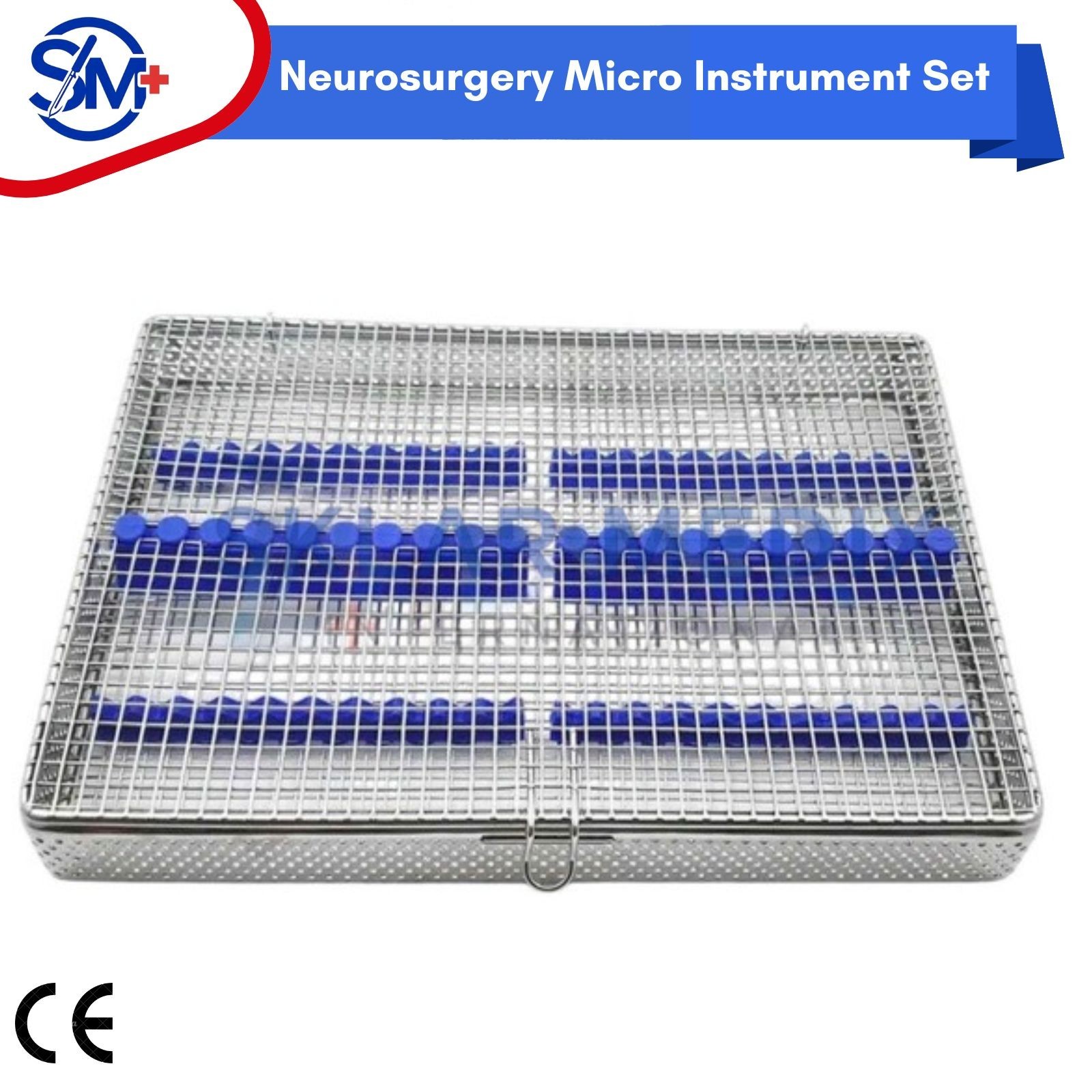 Micro Surgery Instrument Set Neurosurgical Titanium Coated Instrument + Mesh Box