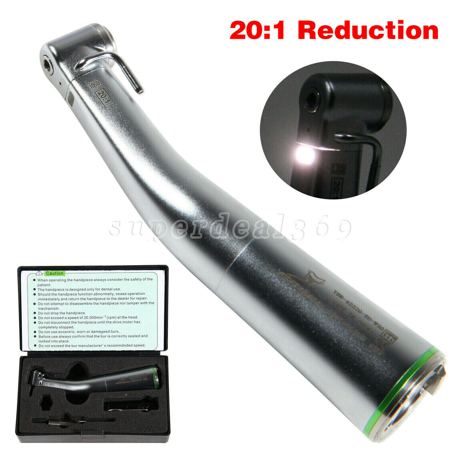 Dental SG20 LED Reduction 20:1 Implant Contra Angle Handpiece (Detachable Head)