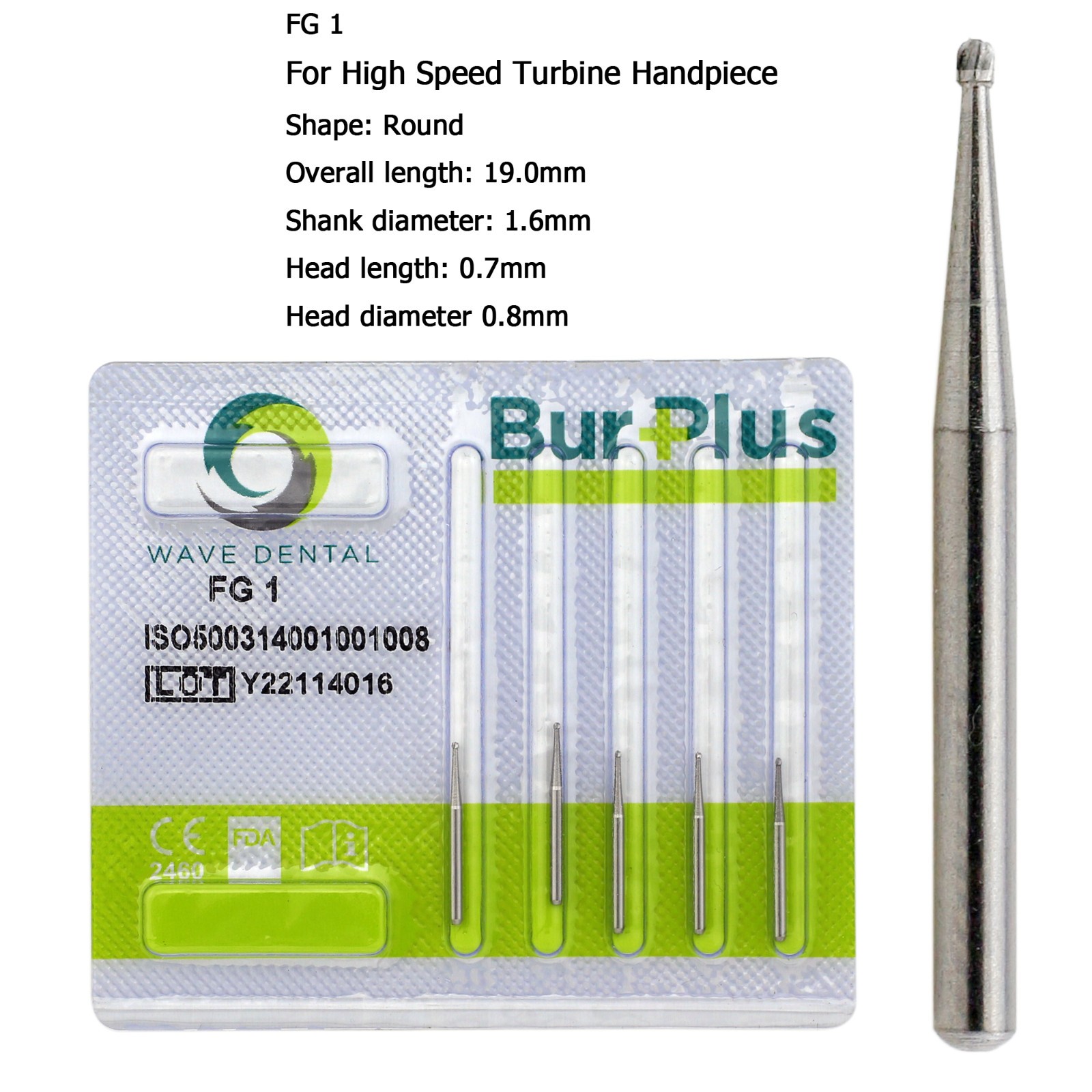 Wave Dental Round Carbide Burs High Speed Bur FG 1/4 2 4 6 8 Friction Grip Prima