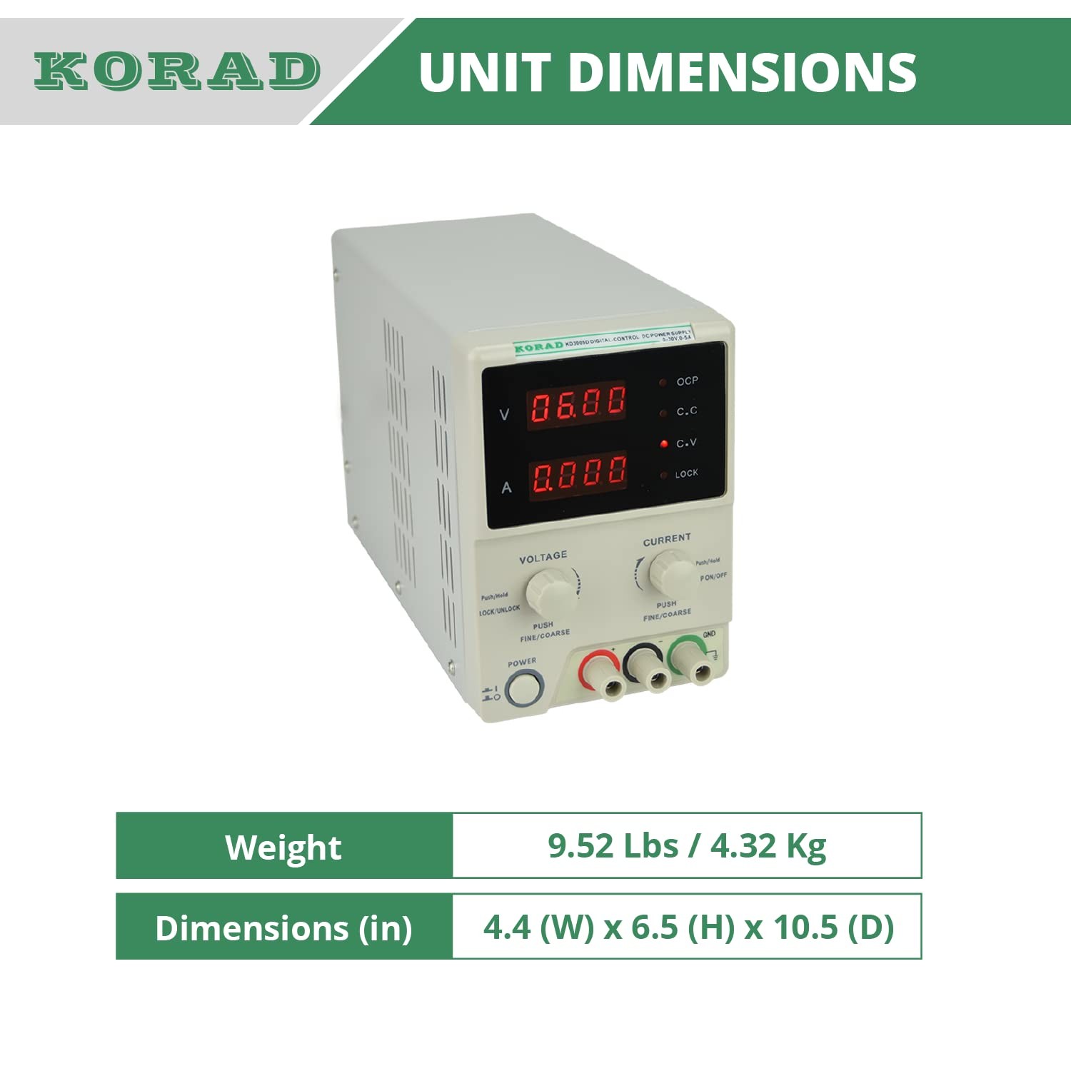 KORAD KD3005D – Precision Variable Adjustable 30V, 5A DC Linear Power Supply…