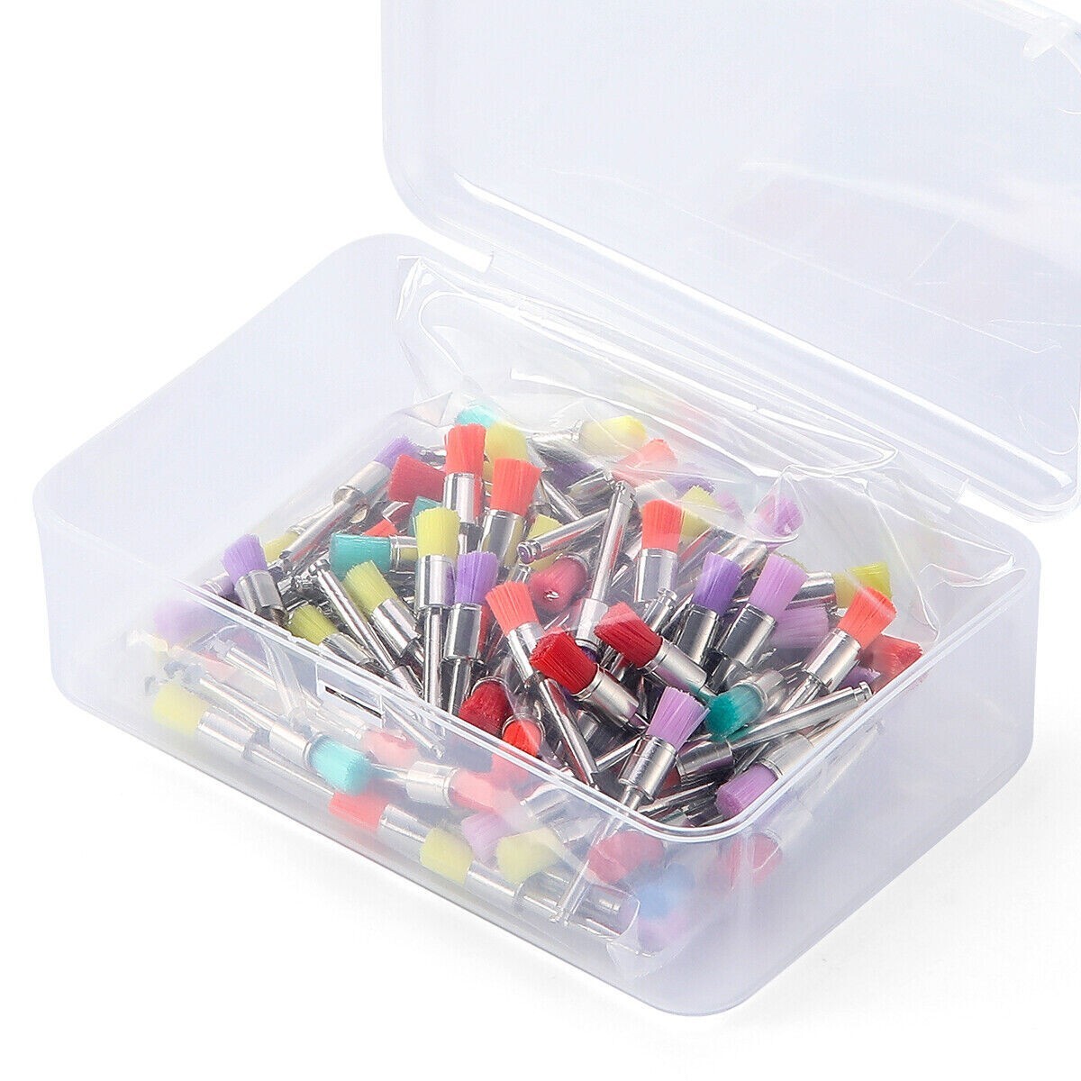 100 Pcs Dental Polishing Prophylaxis Prophy Mixed Color Nylon Latch Brush Cup
