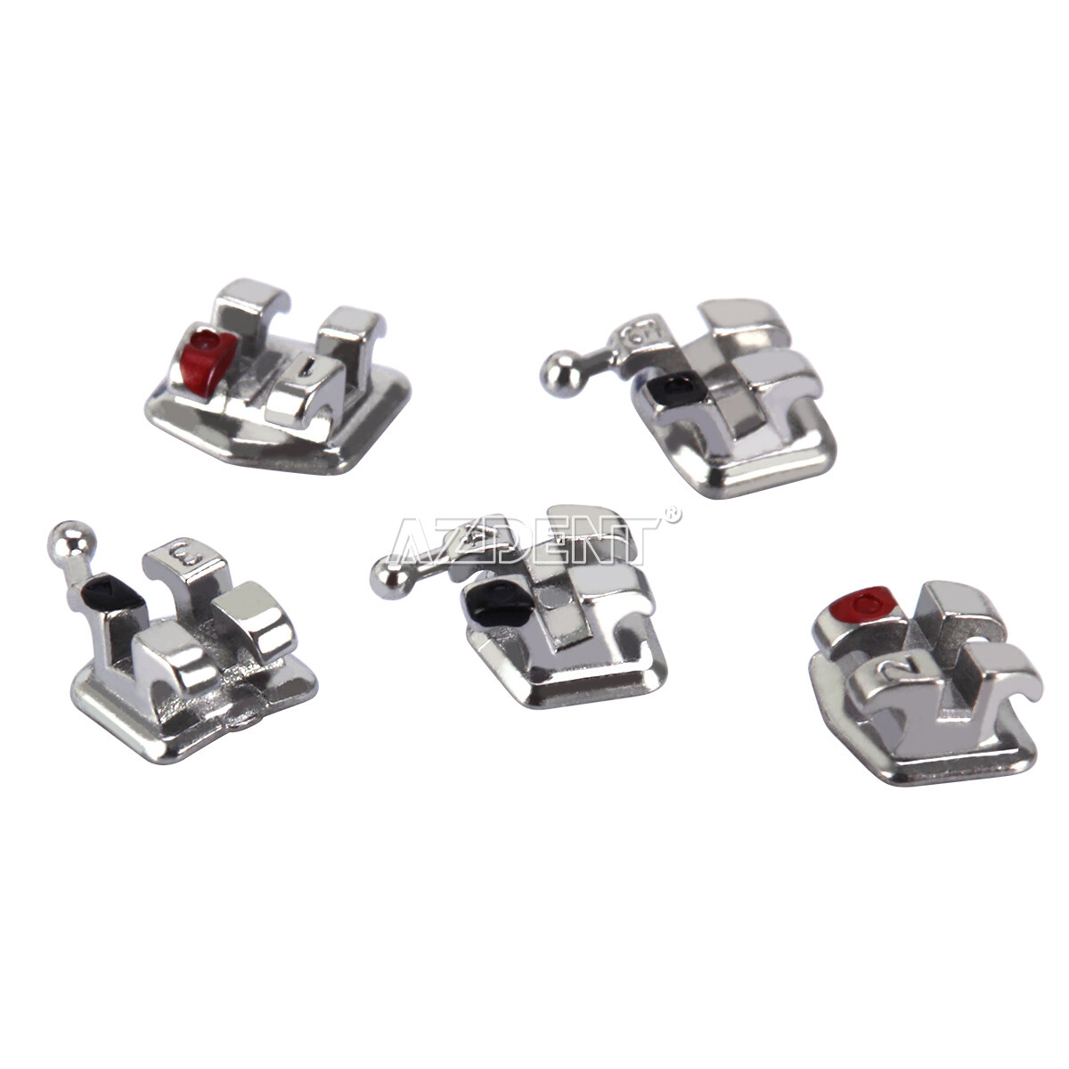 10X Dental Orthodontic Brackets Braces MIM Mini Roth.022 345 Hooks AZDENT USA