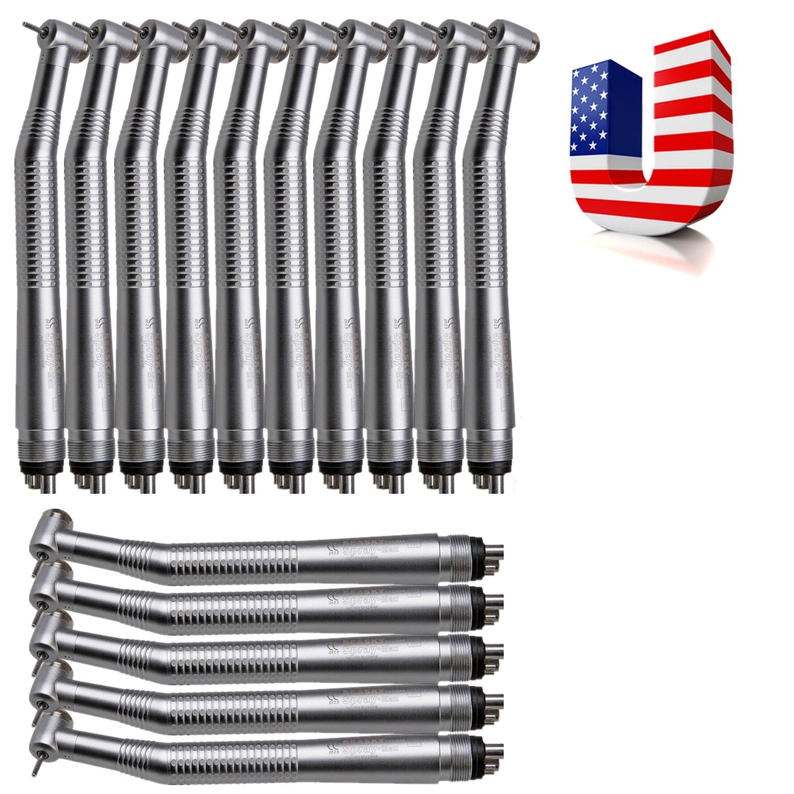 15 NSK Style Dental High Speed Handpieces Push Button Type 4 Holes Turbine CE