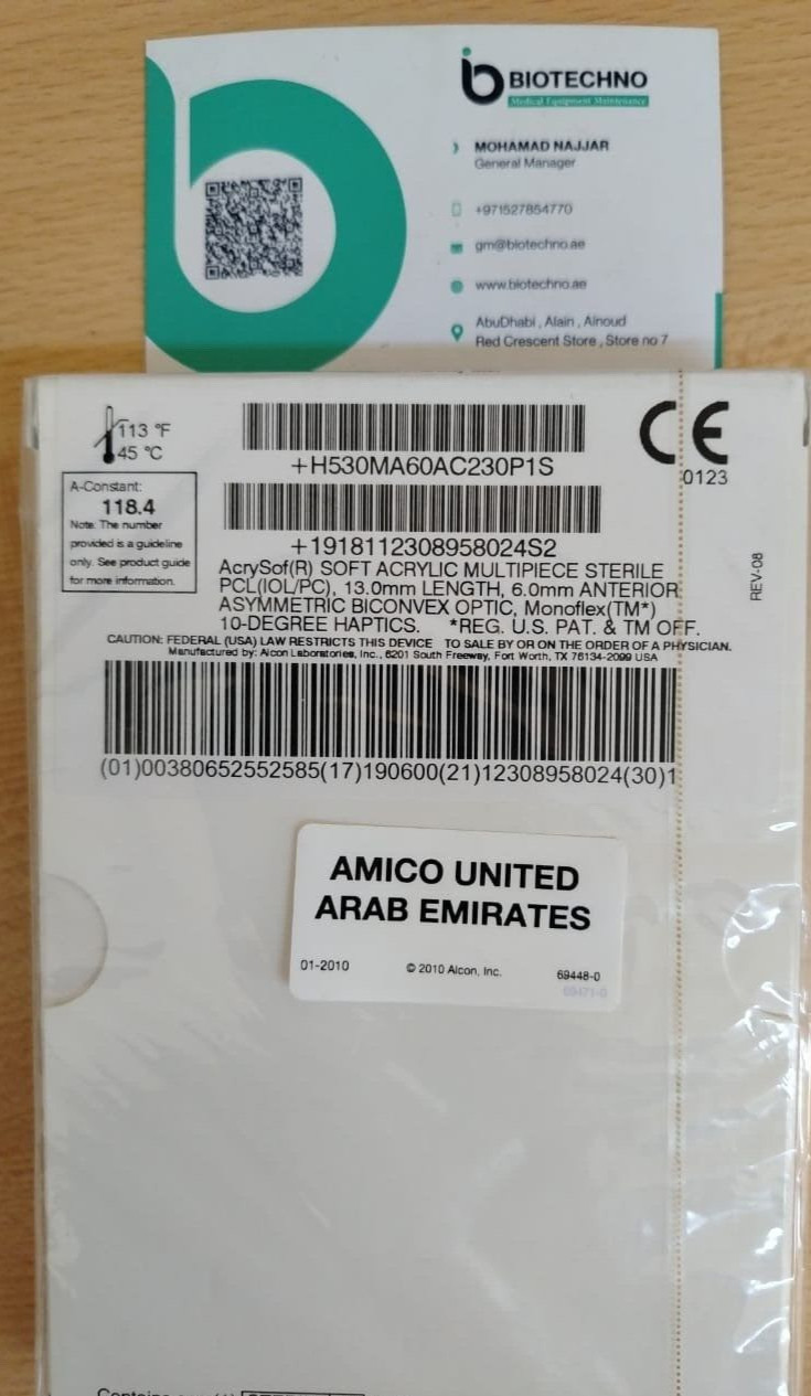 ALCON FOR EYES WHITE ACRYSOF IQ LENGTH 13.0MM OPTIC 6.0MM
