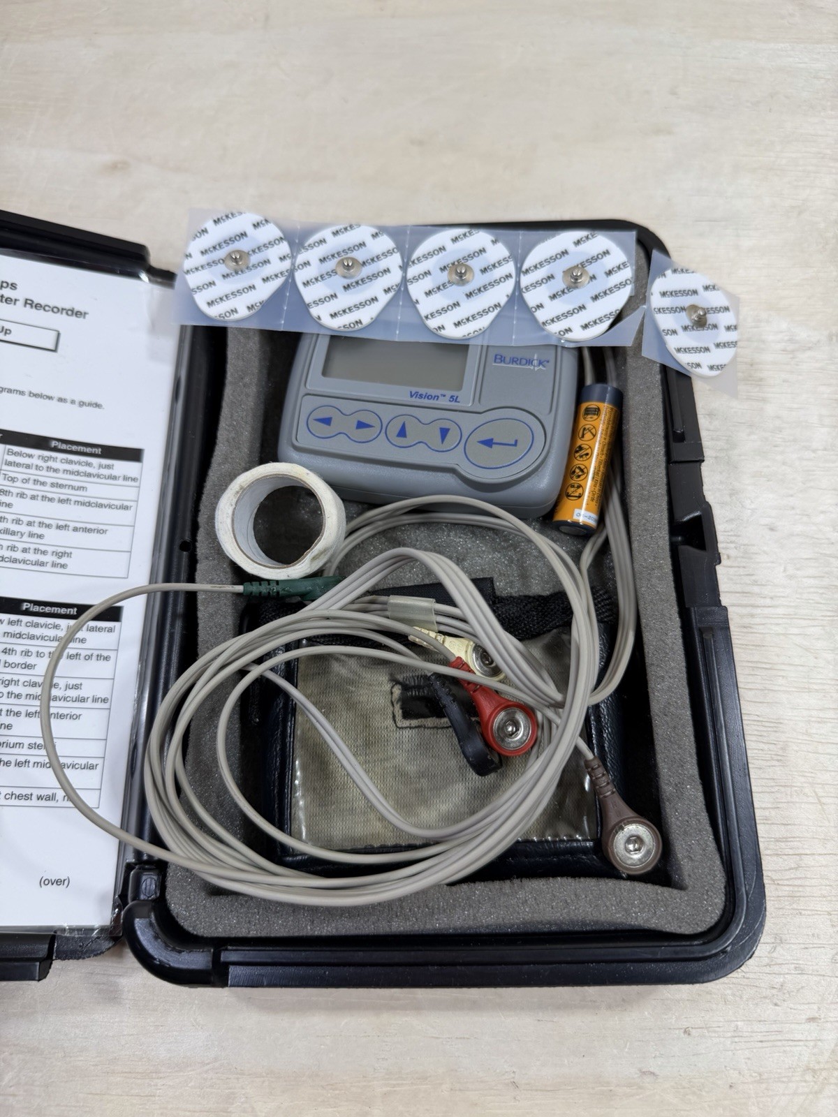 Burdick Vision 5L Digital Holter Recorder With Cables And Case READ