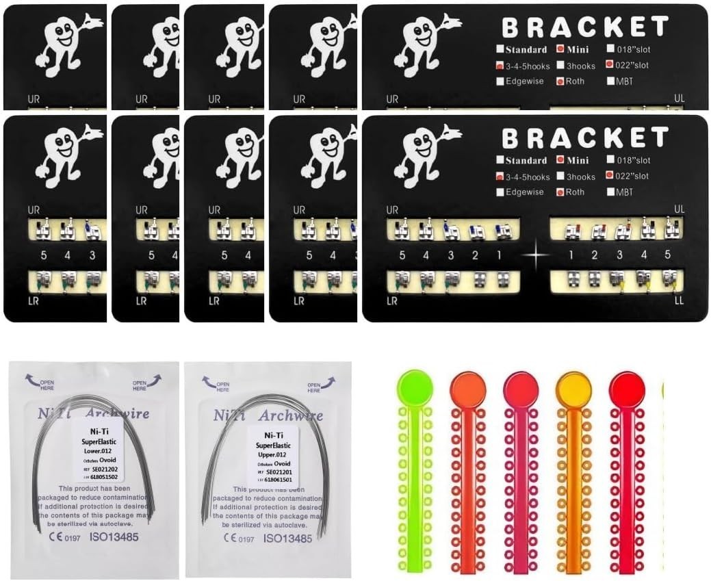 Dental Braces Kit Orthodontic Metal Braces Kit, Orthodontic Ligature Ties Kit