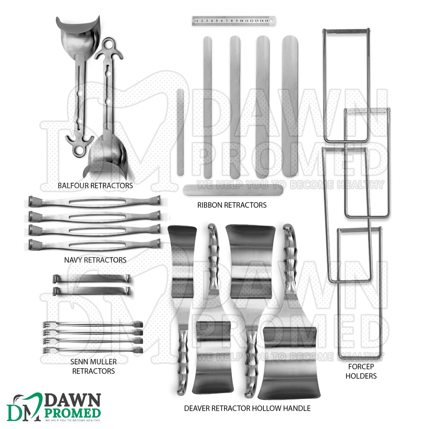 197 Pcs Laparotomy Abdominal Surgery Set Medical Surgical Instruments German Gr