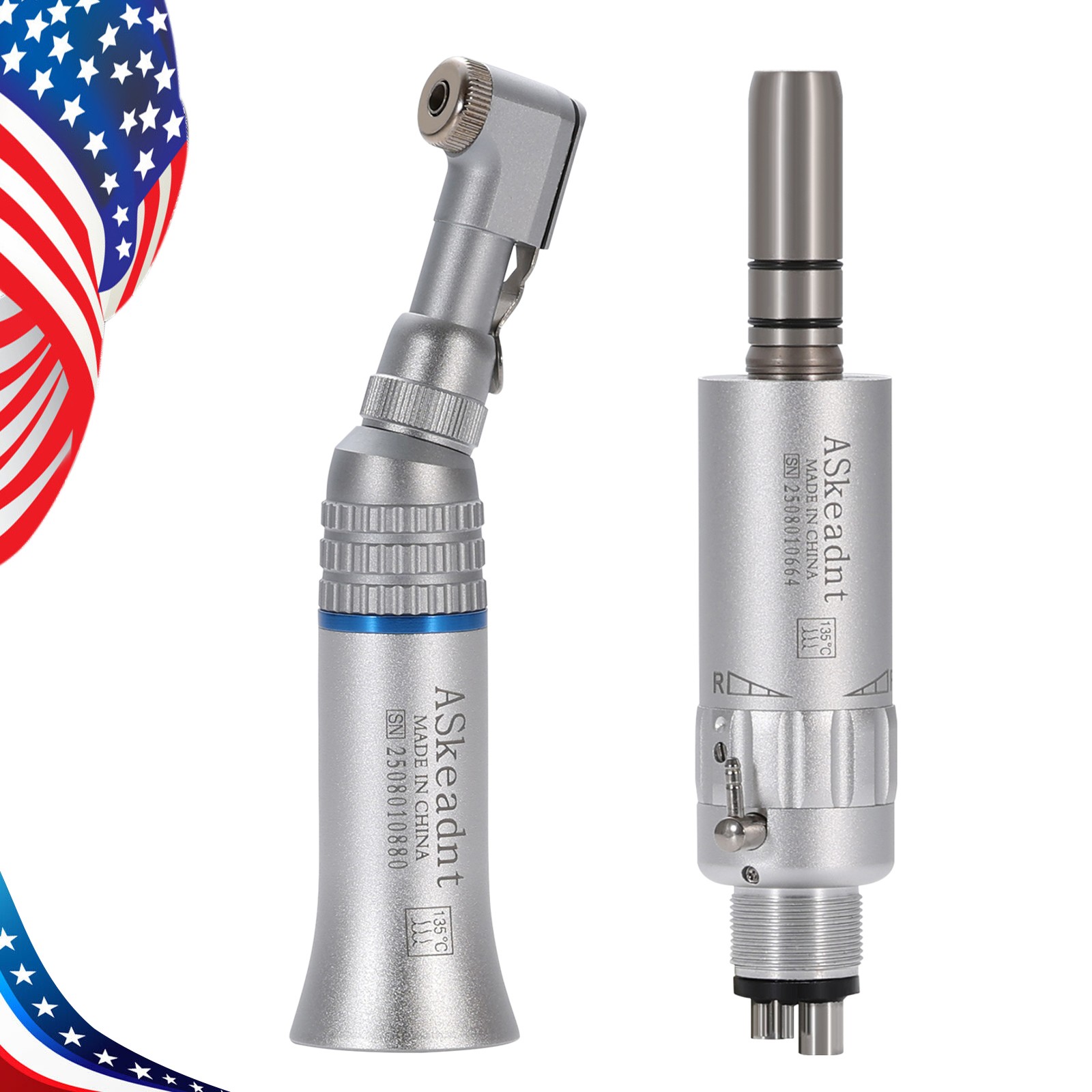 Dental Slow Low Speed Latch Contra Angle with 4Hole Air Motor Handpiece