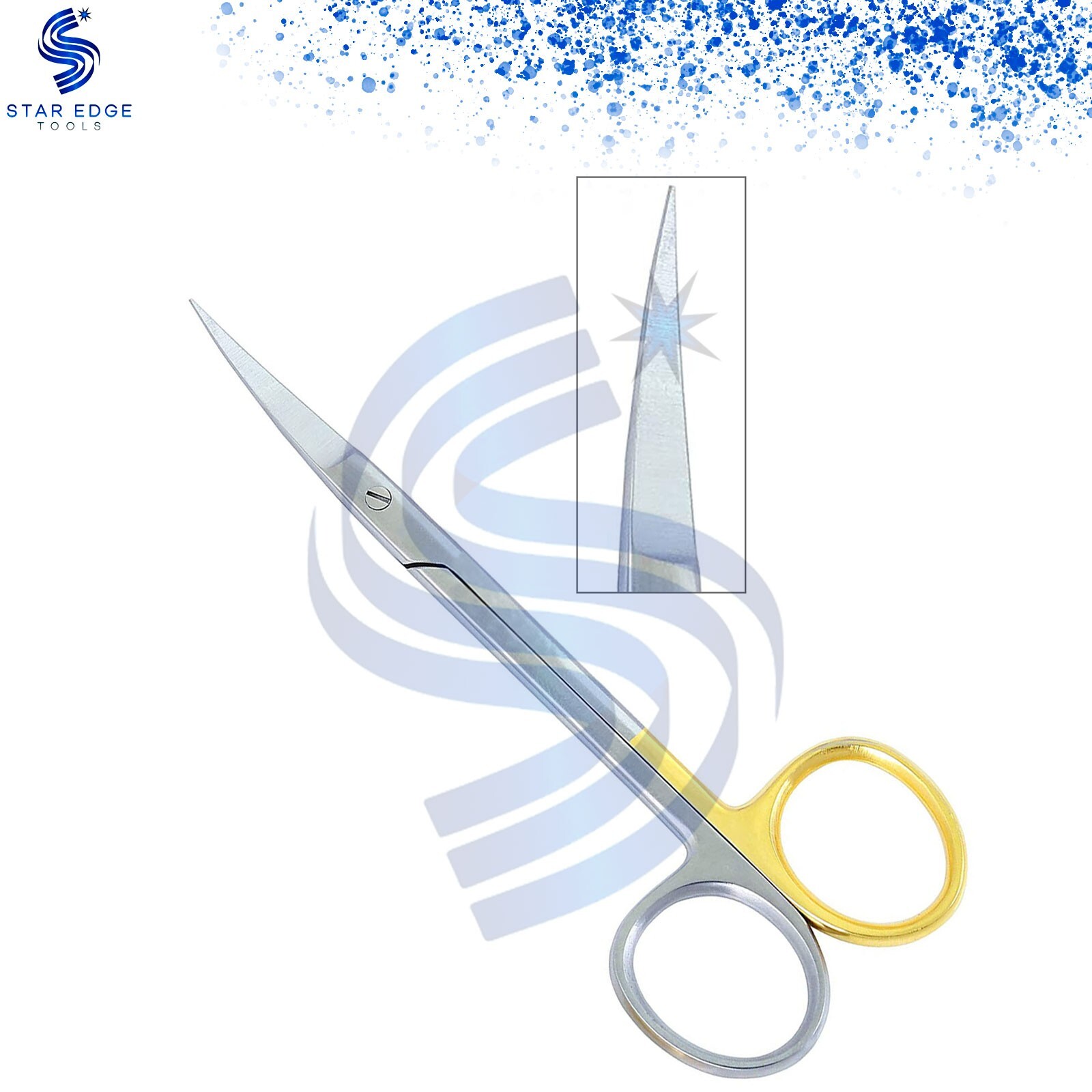 T/C Iris Scissor Super Cut Serrated Straight & Curved 4.5” Set of two Pieces