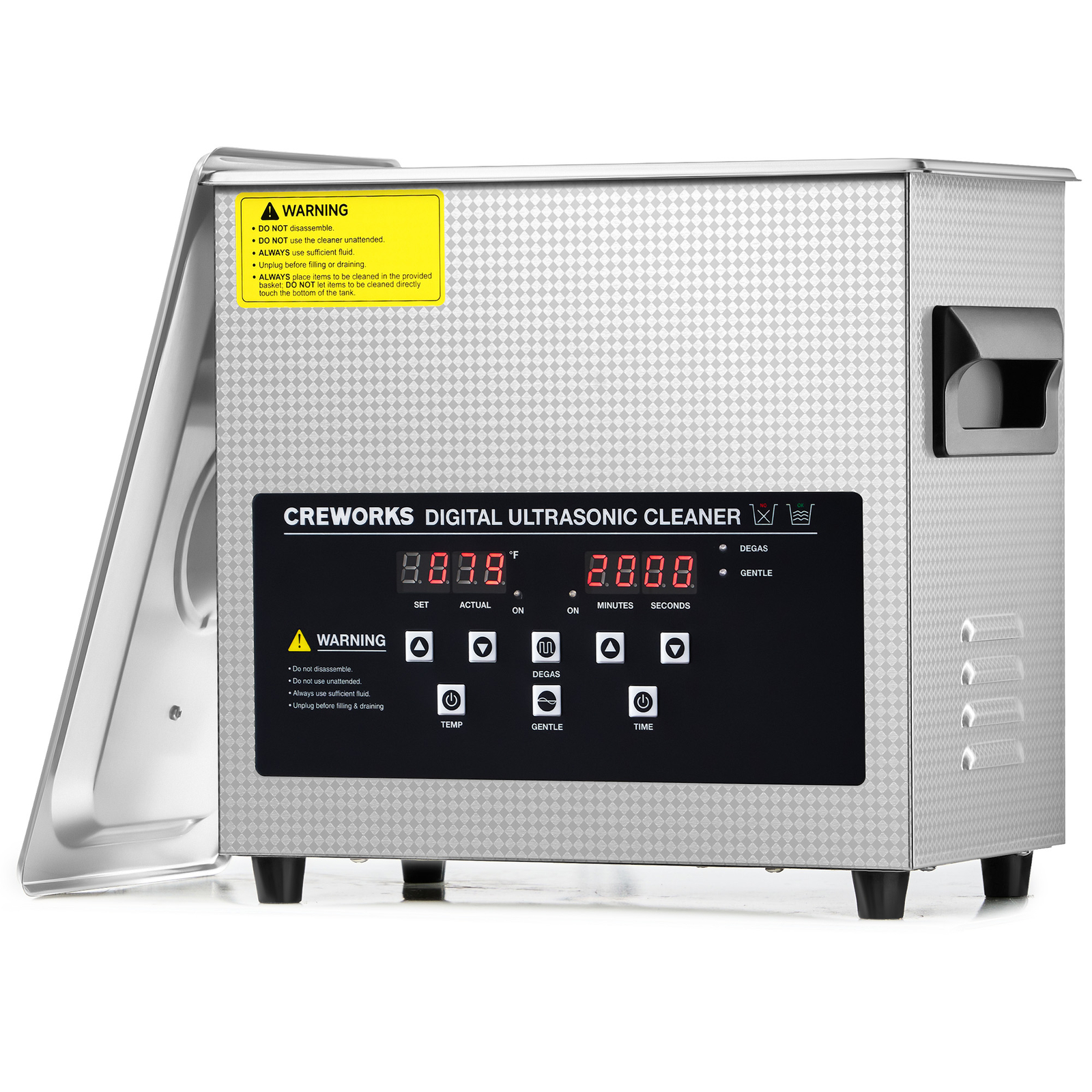 CREWORKS 3L Ultrasonic Cleaner with Degas Gentle Modes 150W Heater 30min Timer