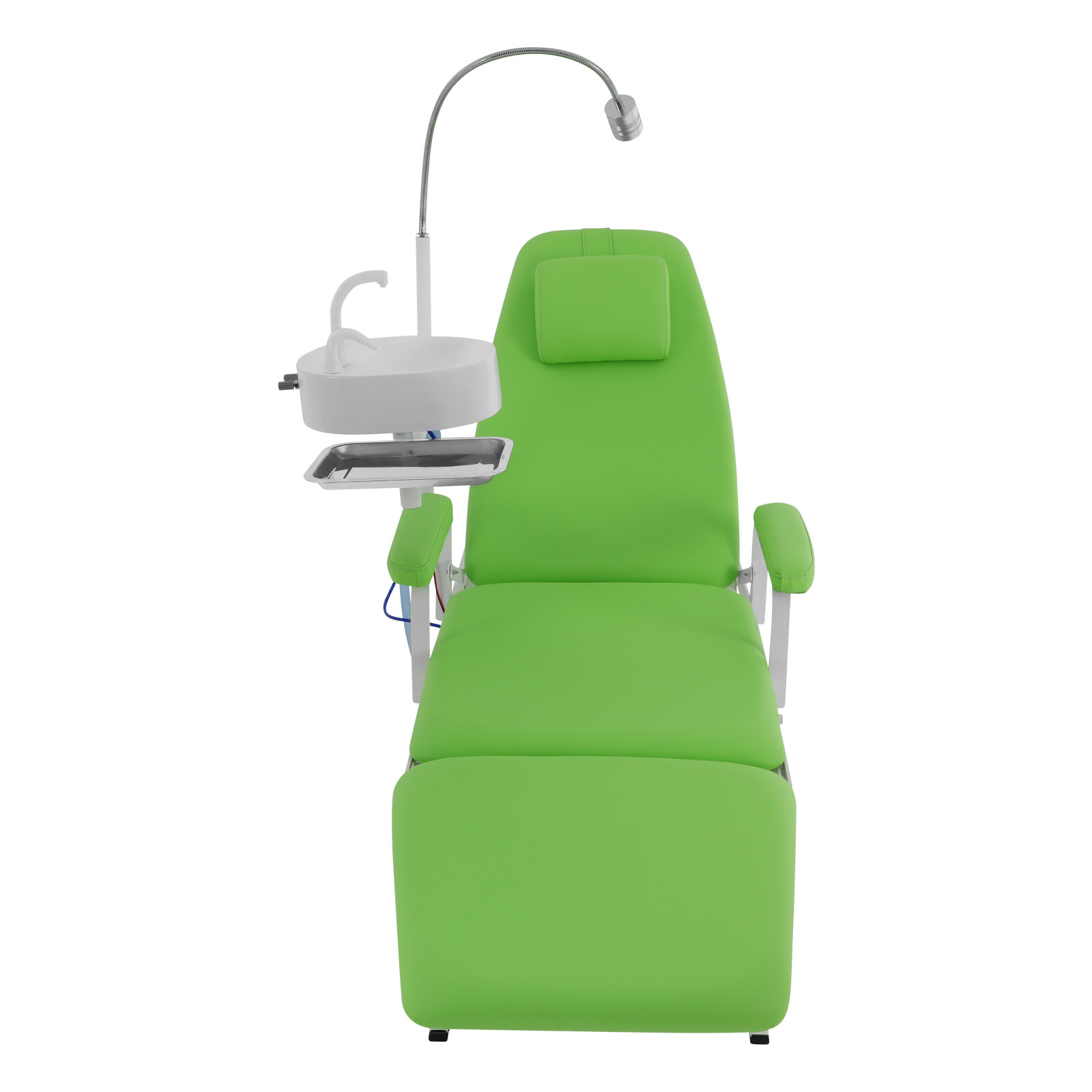 Portable Dental Chair Bed Folding Mobile Chair Tilt with LED Light & Basin &Tray