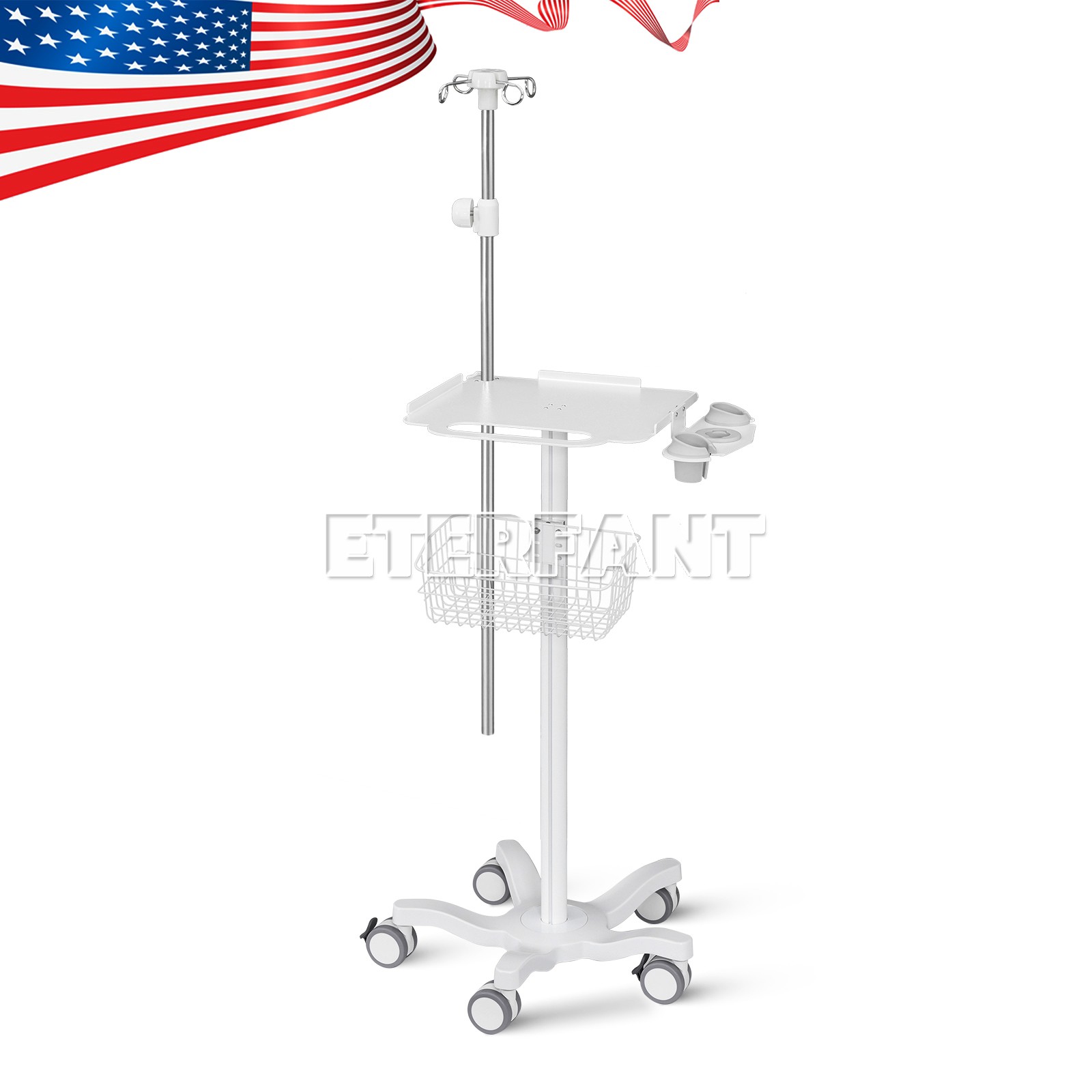 Dental Medical Mobile Folding Chair Air Turbine Set Blue/Rolling Trolley Cart