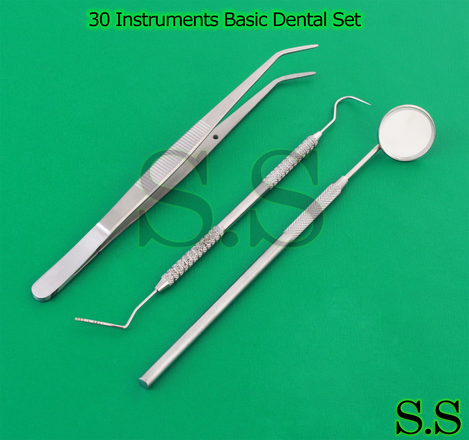 30 Instruments Basic Dental Set Mirror Explorer College plier PR-130