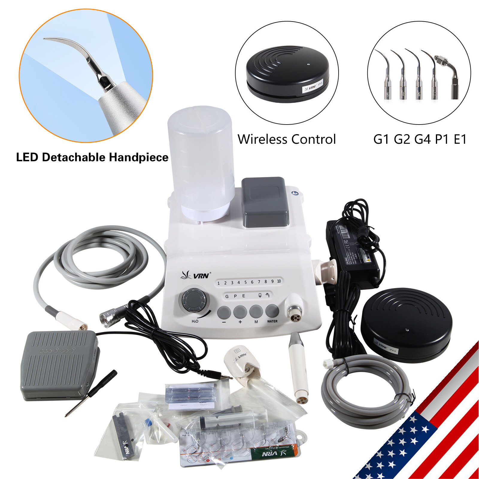 Auto Water Supply Dental Ultrasonic Piezo Scaler LED Handpiece Liquid Dosing ty