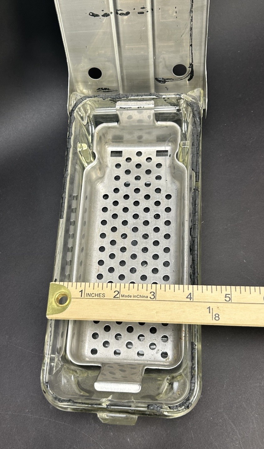 BP Bard-Parker Pyrex Glass & Stainless Steel Instrument Sterilization Tray