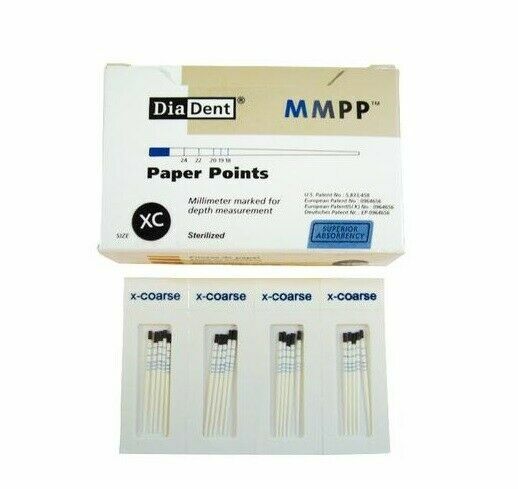 DiaDent Milimeter Marked Paper Points Size XC (BLACK) Cell Pack 200/box MMPP