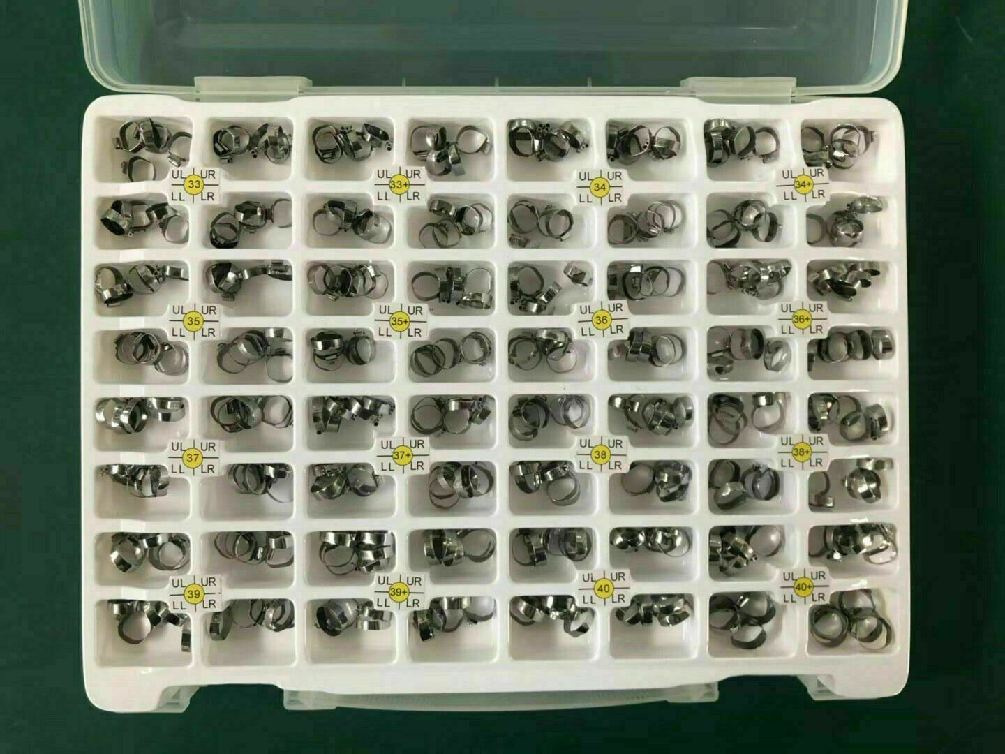 1Box Dental Orthodontic Molar Plain Bands U2/L1 U1/L1 Tube 320Pcs/Lot #33-#40+
