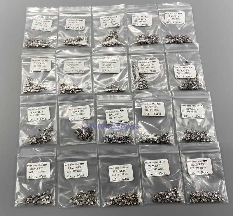 100PCS Dental Orthodontic Brackets Metal Braces Mini Roth Slot 022 345 hooks