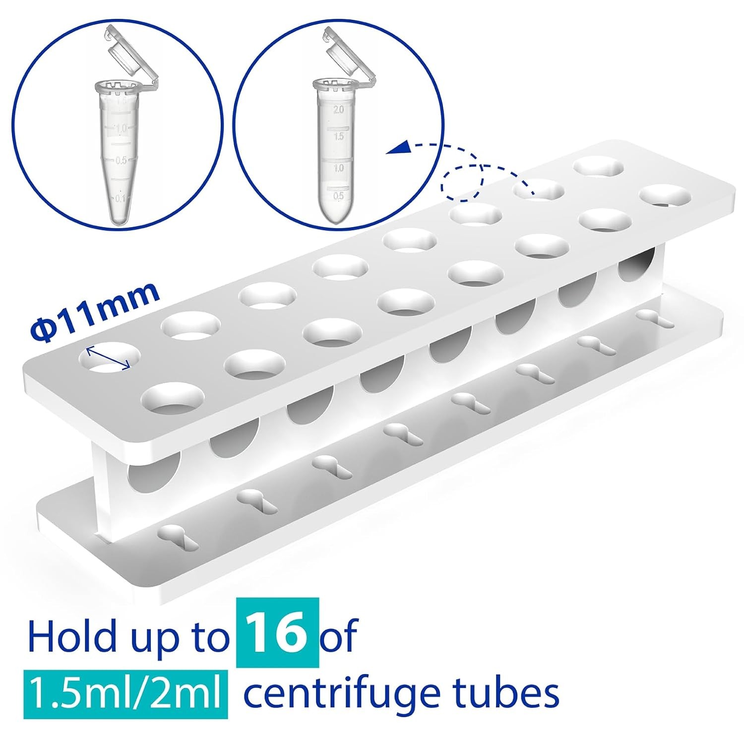 Magnetic Bead Rack Separator for DNA/RNA, Holds 16 Wells of 1.5ml/2ml Centrifuge