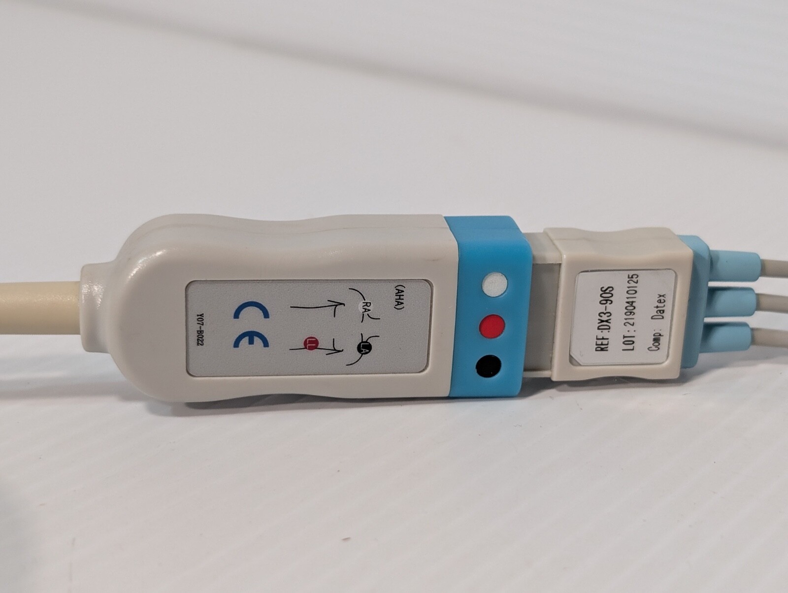 DX390S 3 Lead ECG Electrocardiogram Cable, 10 PIN End, Datex Compatible