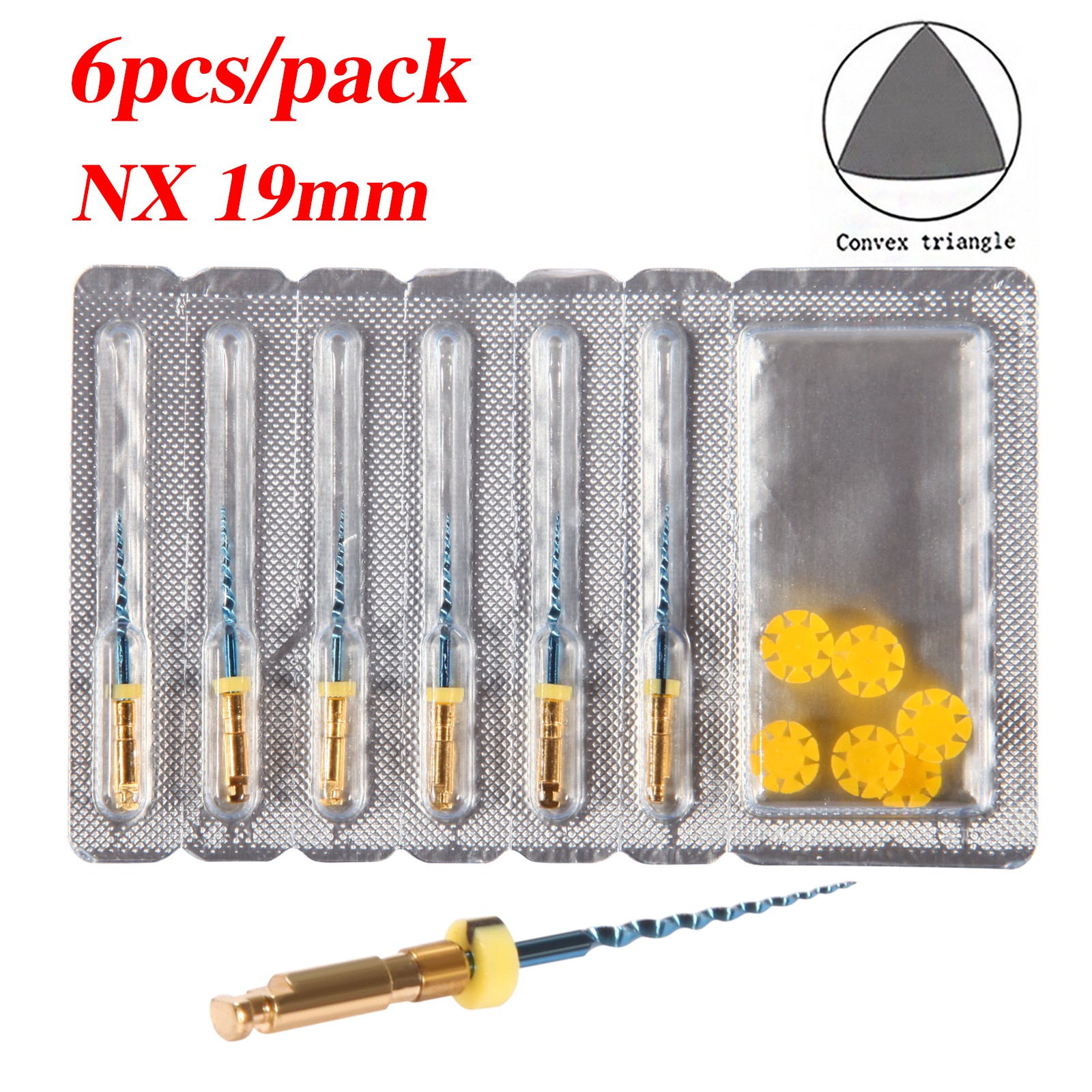 6X Dental Endodontic Rotary Files Endo Root Canal File X-Pro Taper Files 19mm NX
