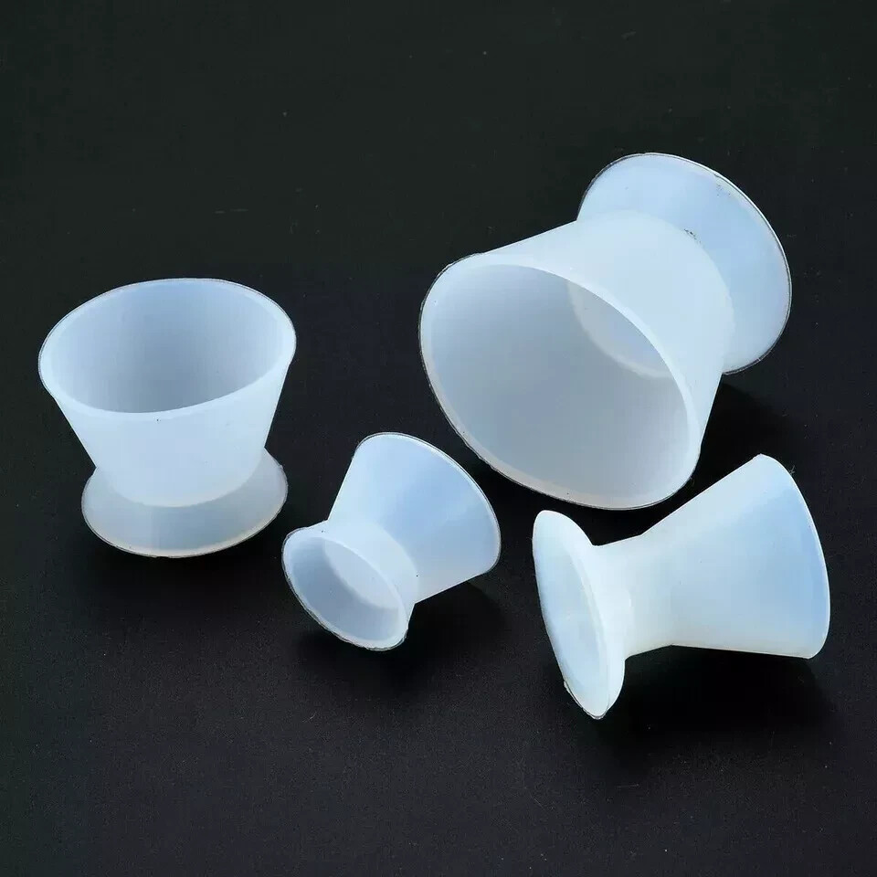 5Pcs Dental Lab Rubber Mixing Bowls Cup Silicone No-Stick Flexible Bowl Acrylic