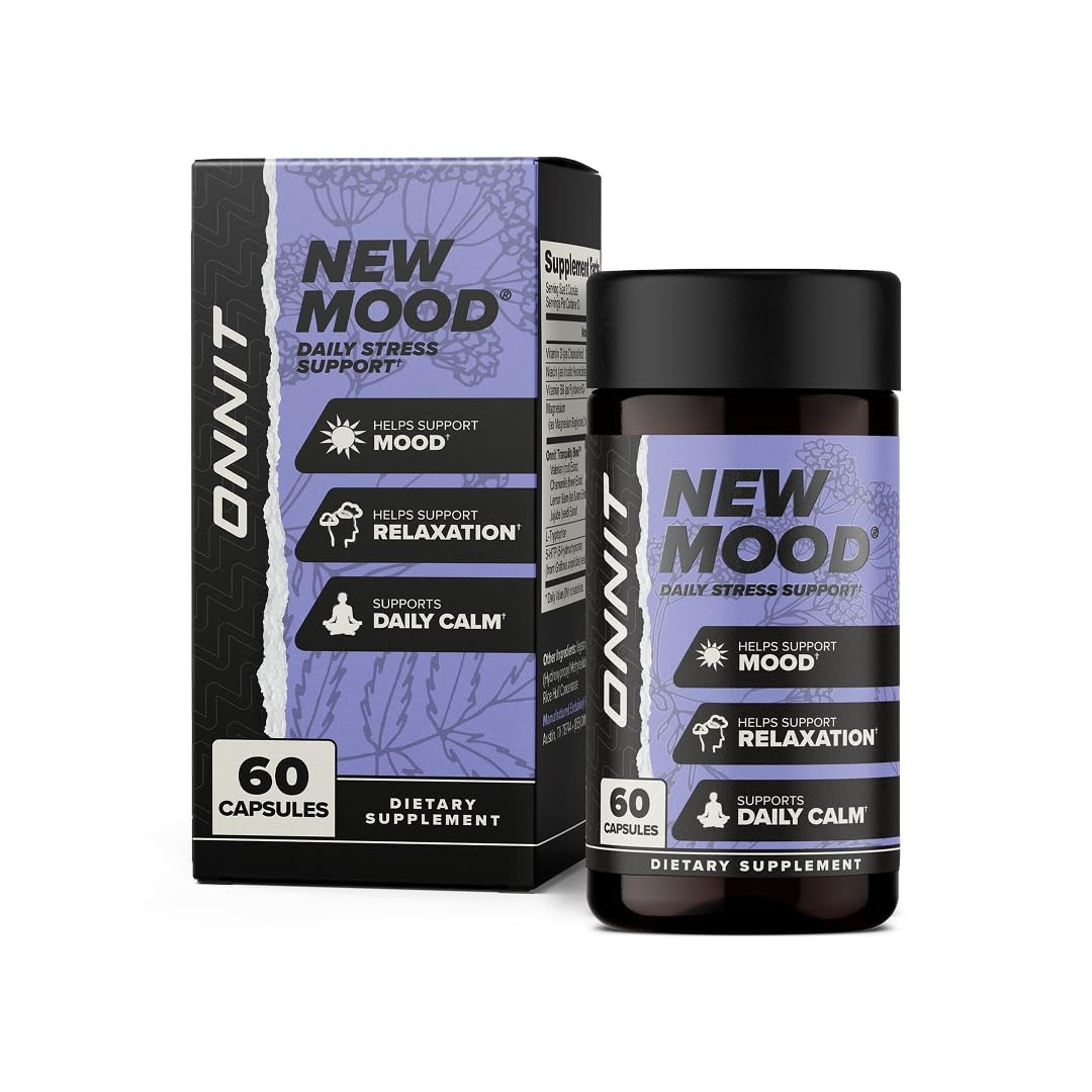 ONNIT New Mood Daily Stress Support Capsules IGEN Non-GMO Sleep Mood 60 Count