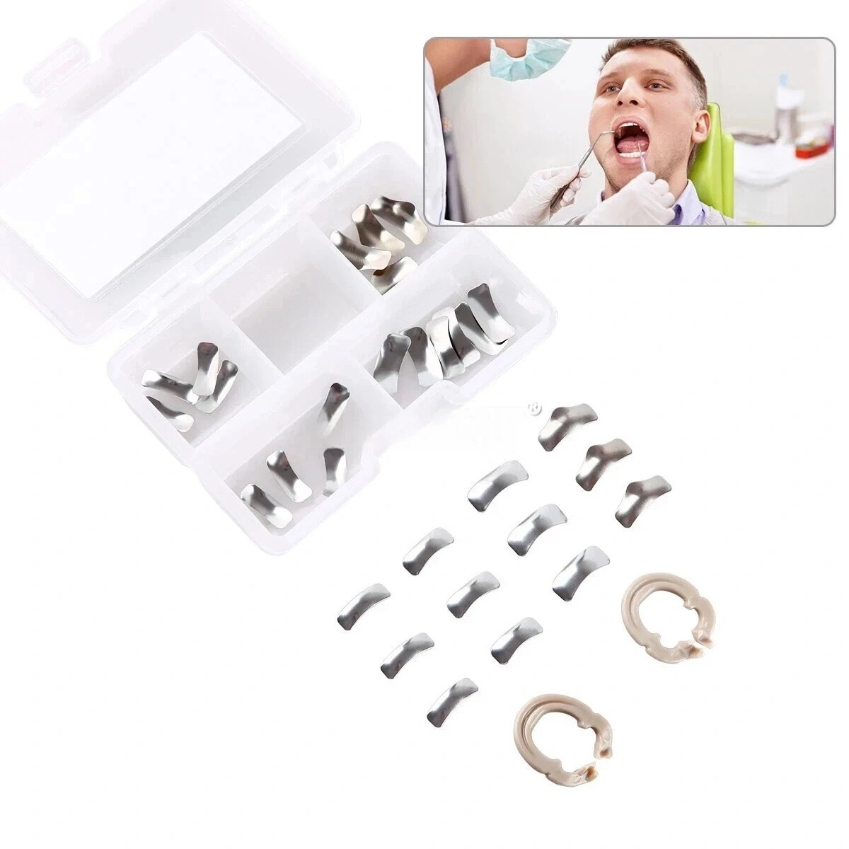 Dental Sectional Matrix Bands Ring Matrice Clamp Fit Garrison Palodent V3 System