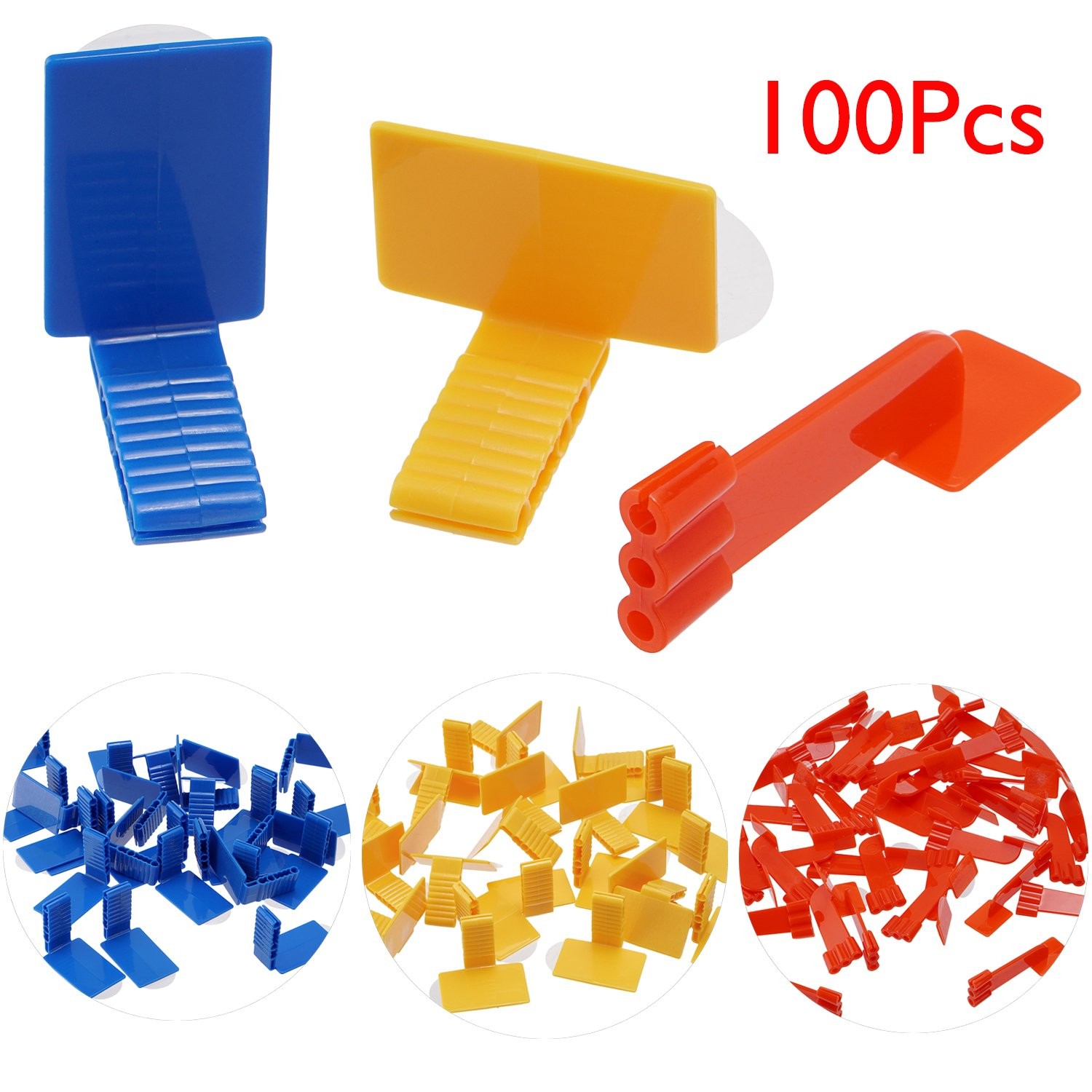 100Pcs Dental Sensor Holders Disposable Adhesive Holders Red/Blue/Yellow