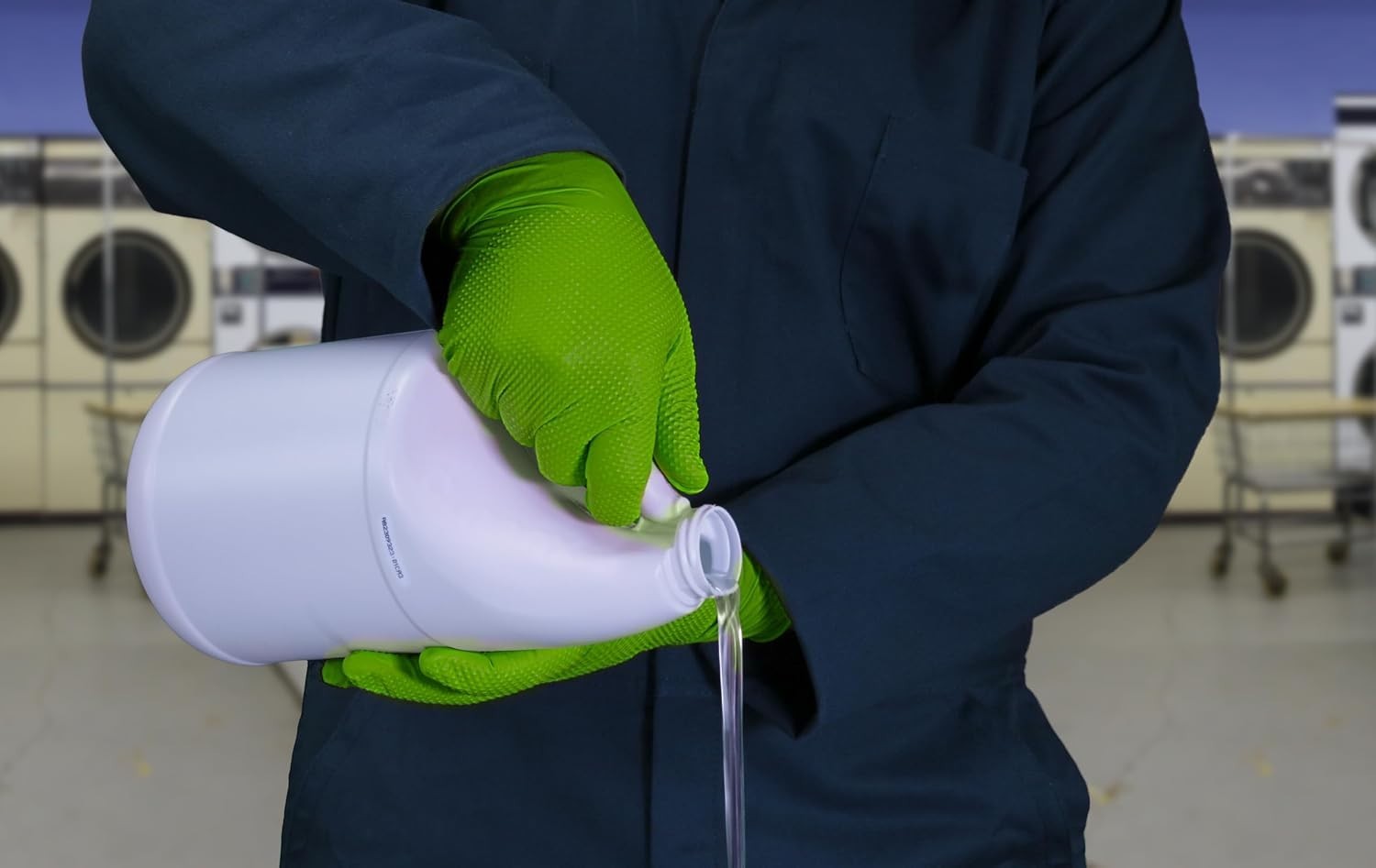 HD Green Gloves, 8 Mil Nitrile Disposable Heavy Duty Raised Diamond Grip Mech…