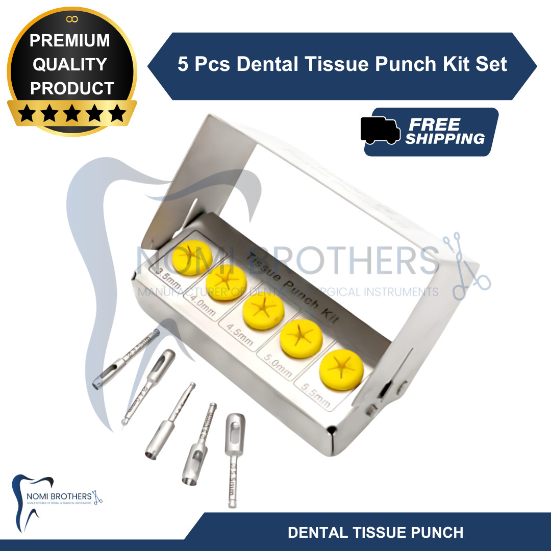 5-Piece Dental Tissue Punch Kit – Surgical, Autoclavable, CE Certified with Box