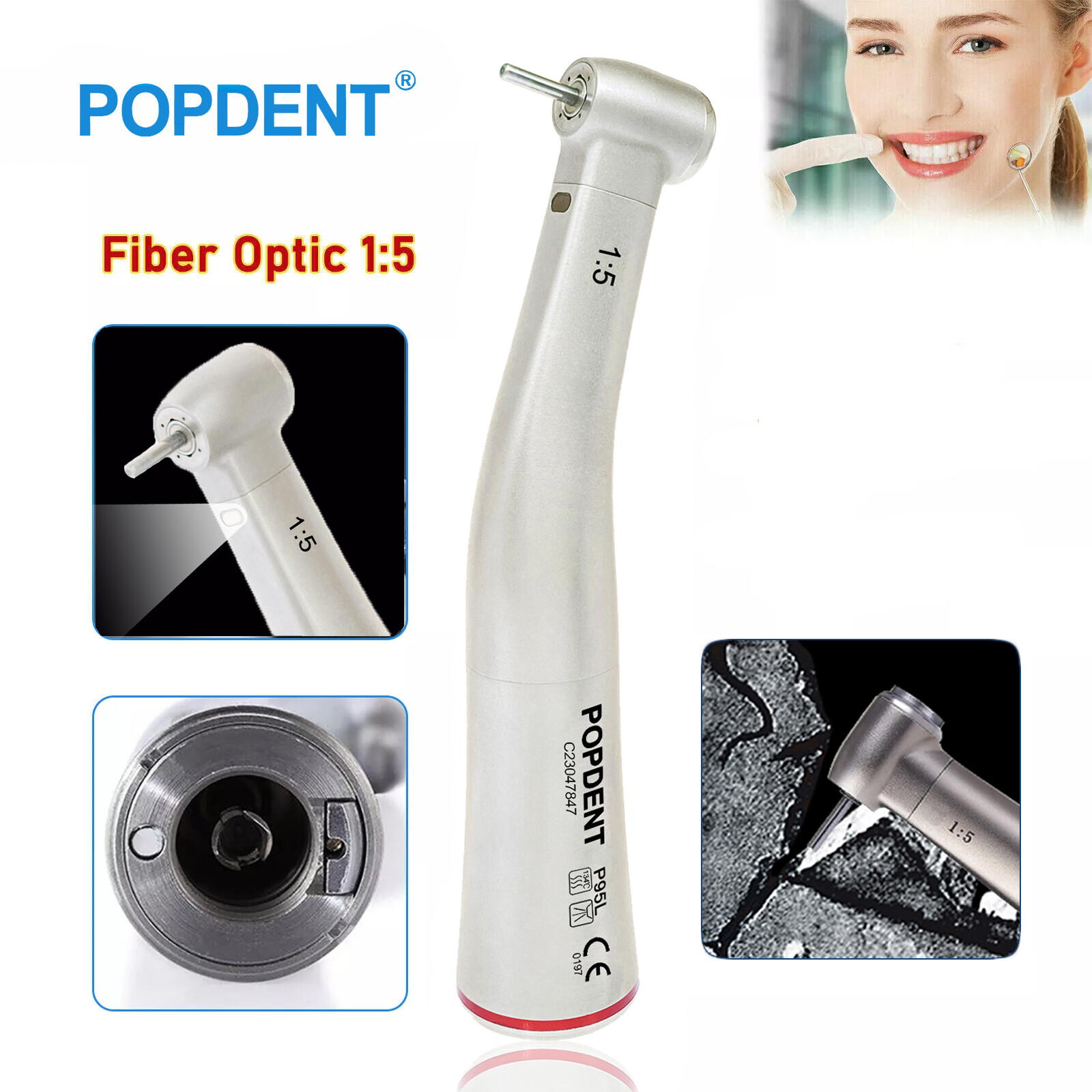 NSK Ti-MAX X95L Style Dental 1:5 LED Fiber Optic Contra Angle Handpiece Bracket