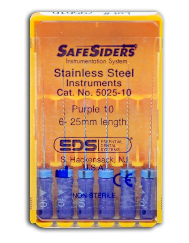 Essential Dental Systems 5025-10 SafeSiders Reamers Stainless Steel 25mm 10 6/Pk