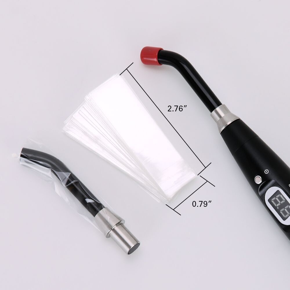 200 Pcs/Box Dental Lab Disposable Curing Light Guide Stick Sleeve Cover 18x67mm