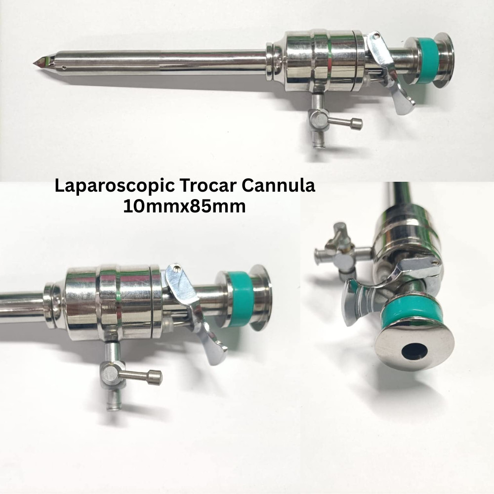 2PCS Laparoscopic Trocar Cannula 10mmx85mm Stainless Steel Reusable Instruments